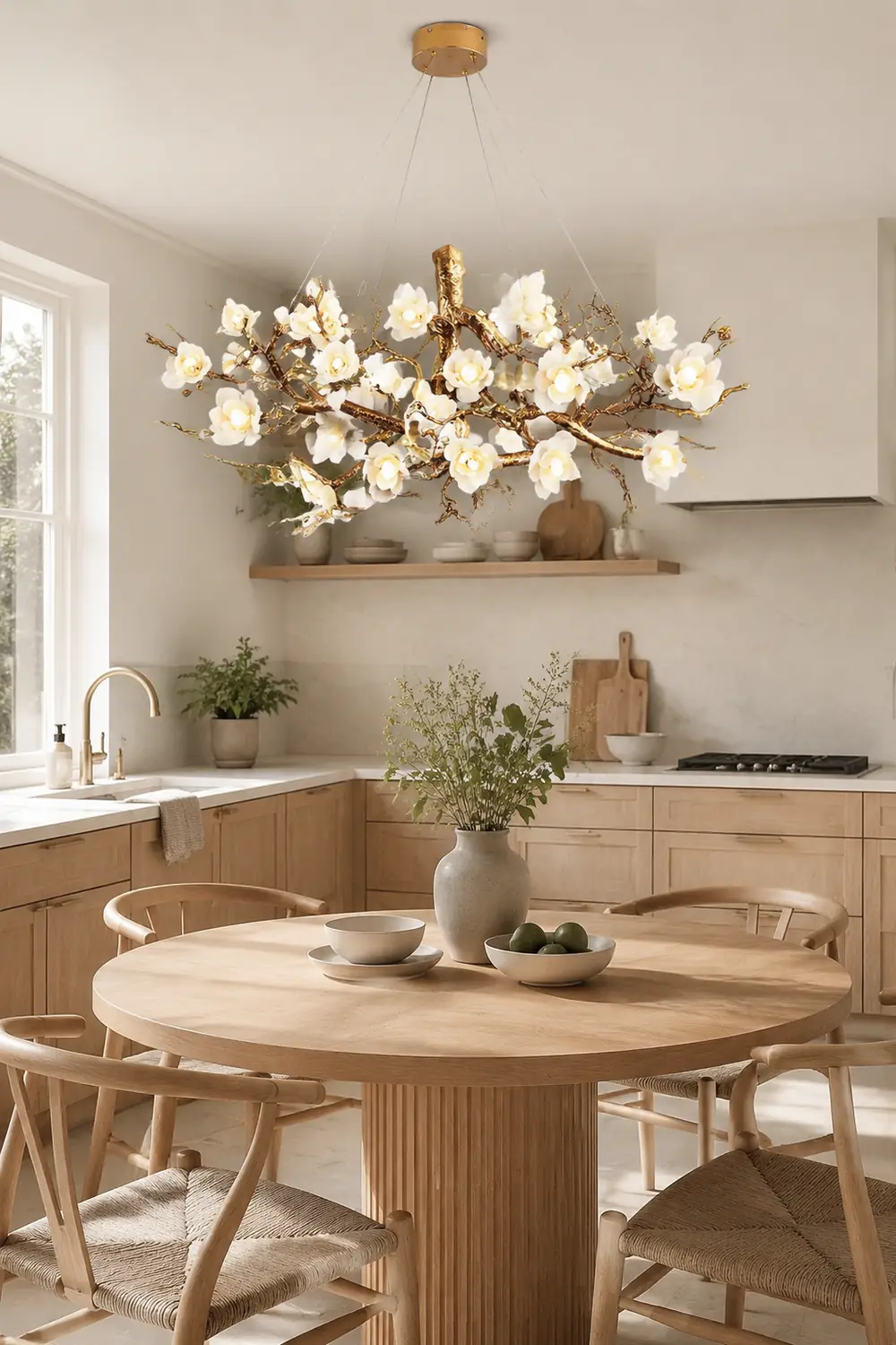 Flower Bloom Branch Brass Chandelier - Lumpaz