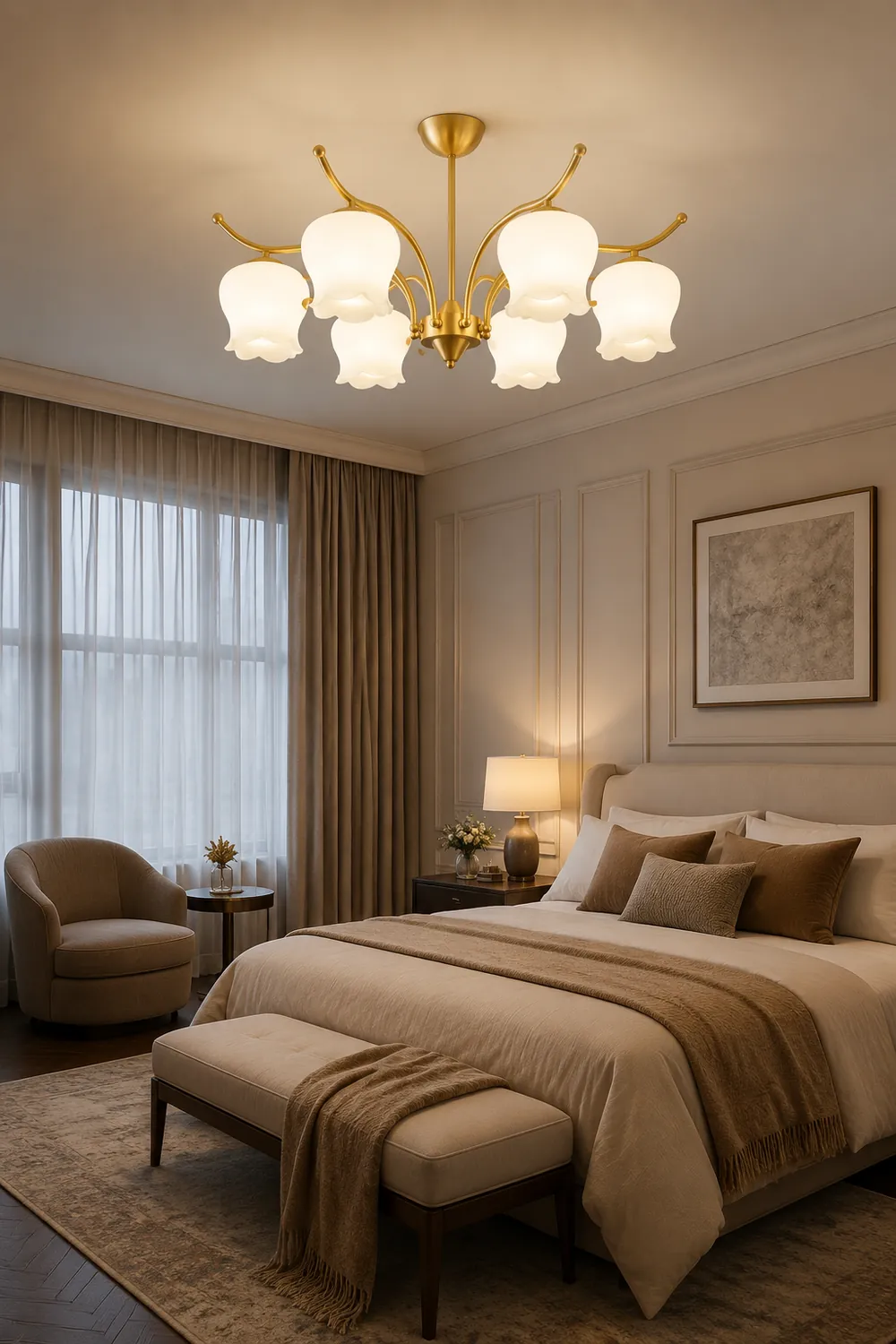 Tulip Brass Chandelier - Lumpaz