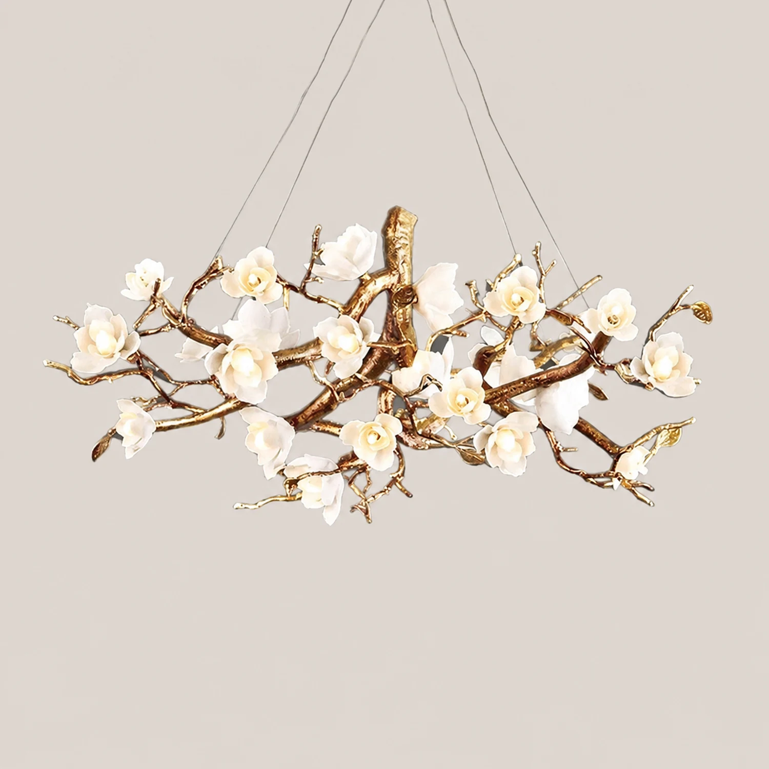 Flower Bloom Branch Brass Chandelier - Lumpaz