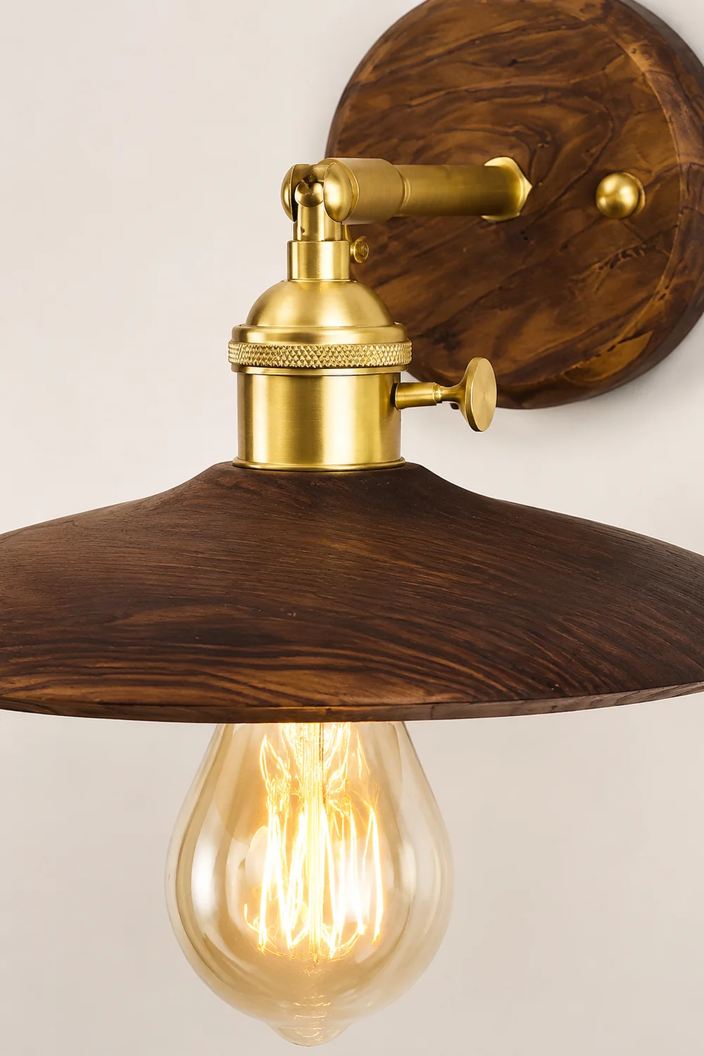 Walnut Flared Wall Light - Lumpaz