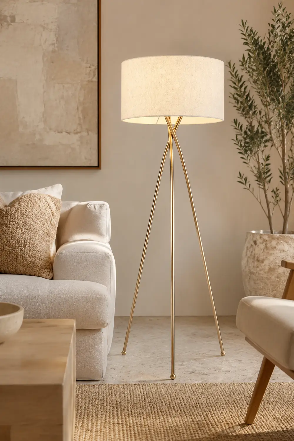 Alessio Minimalistische LED Steh/Tischlampe Weiß Schlafzimmer/Büros - Lumpaz