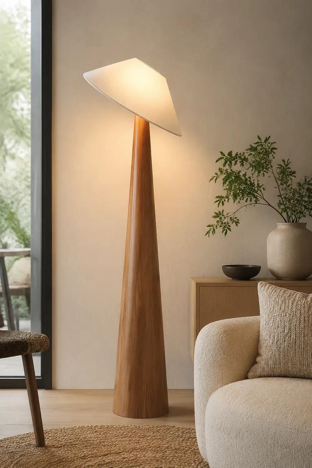Tilt Hat Wooden Floor Lamp - Lumpaz