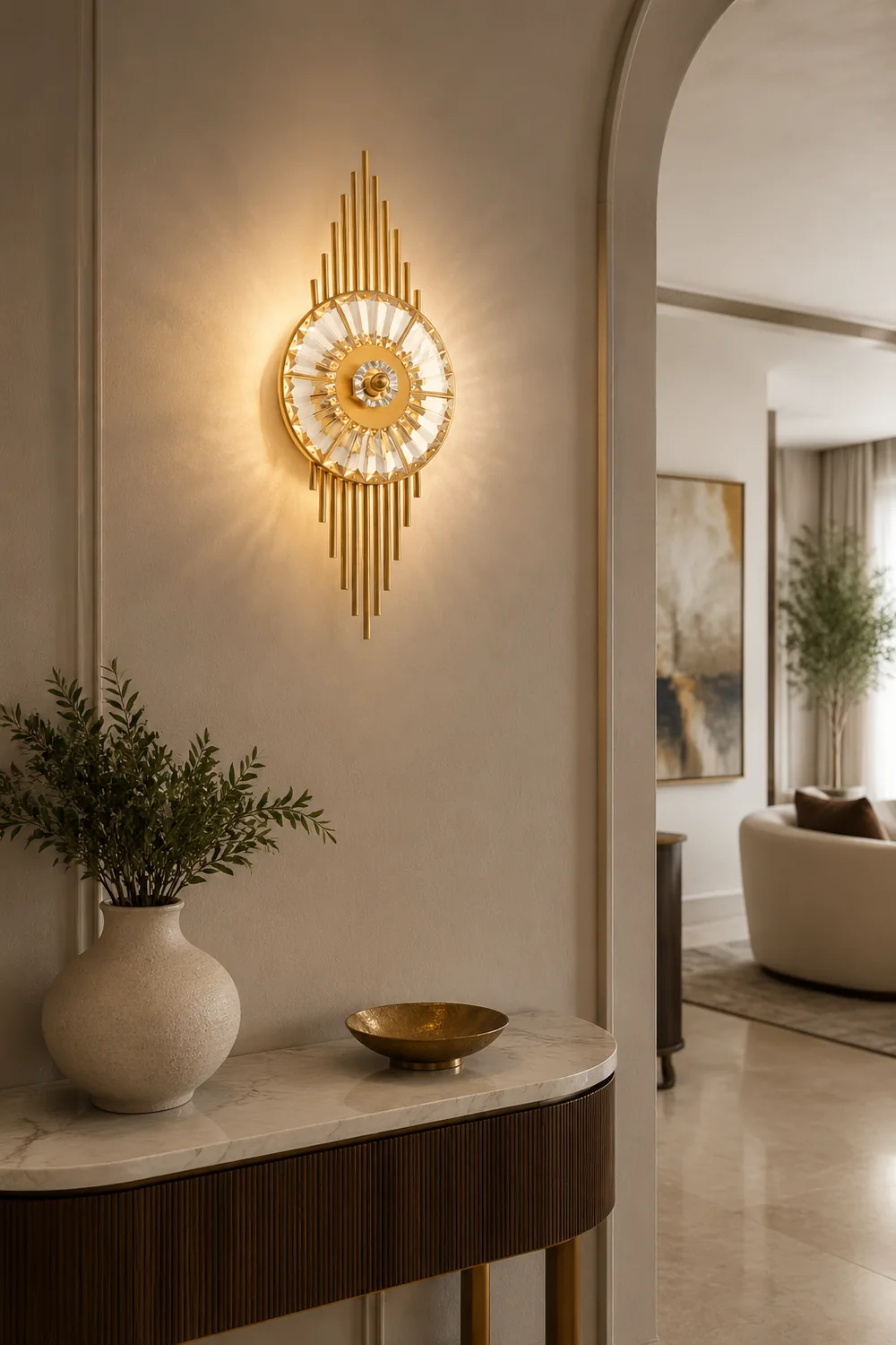 Crystal Gear Gold Wall Light - Lumpaz