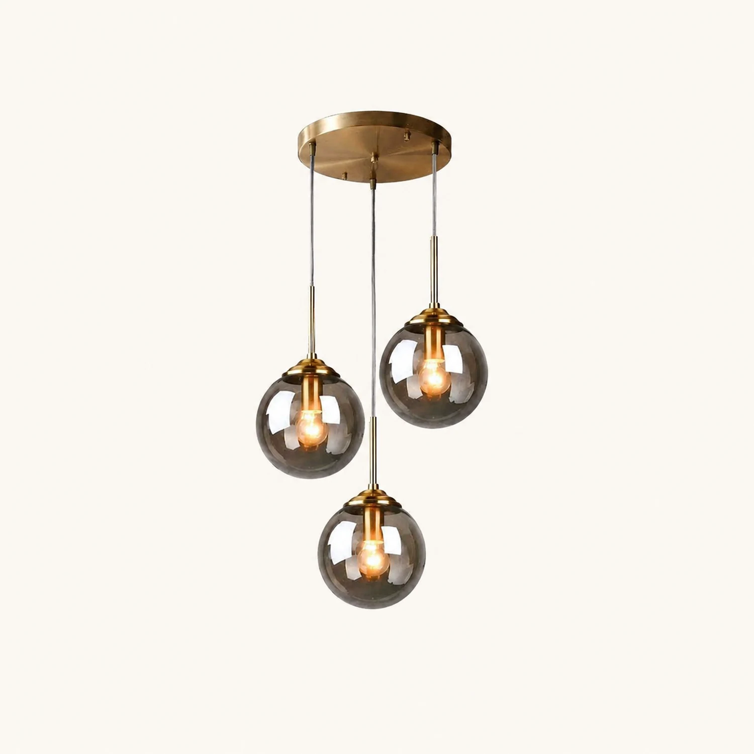 Valentina Modern LED Pendelleuchte Glaskugel, 3 Farben, Esstisch, Metall Glas - Lumpaz