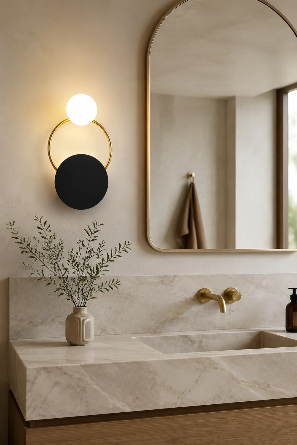 Black Circular Rings Wall Lamp - Lumpaz