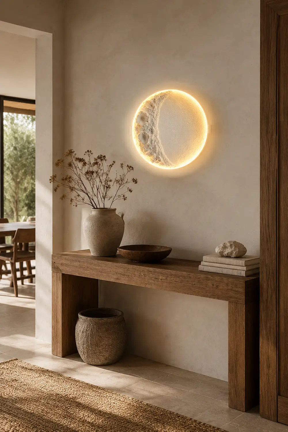 Gypsum Moon Wall Lamp - Lumpaz