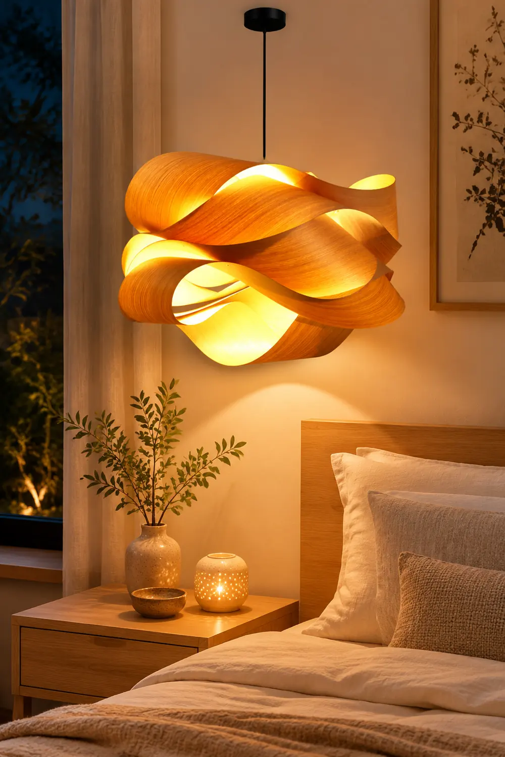 Modern Irregular Wood Pendant Light For Kitchen - Lumpaz