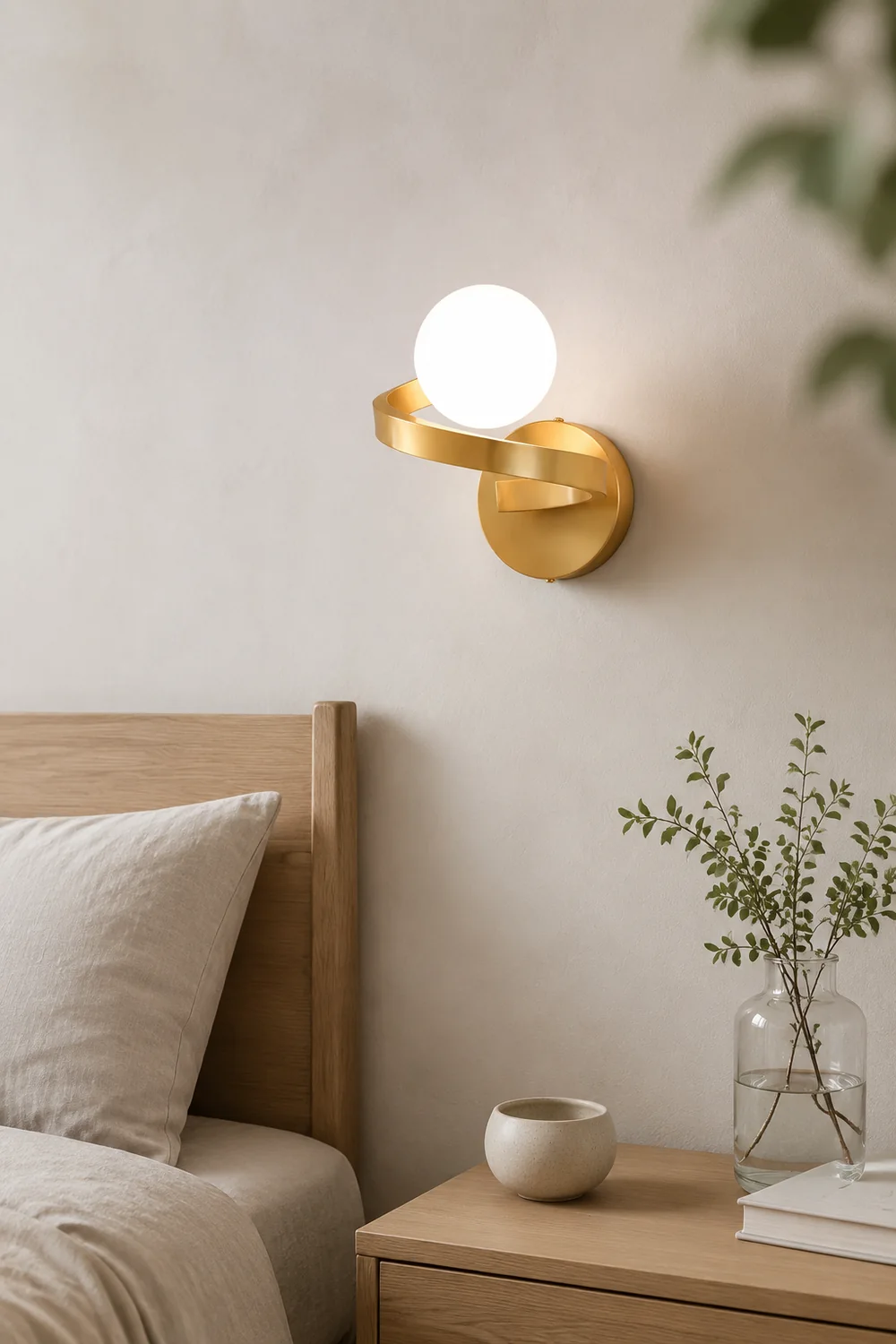 Curved Brass Wall Lamp - Lumpaz
