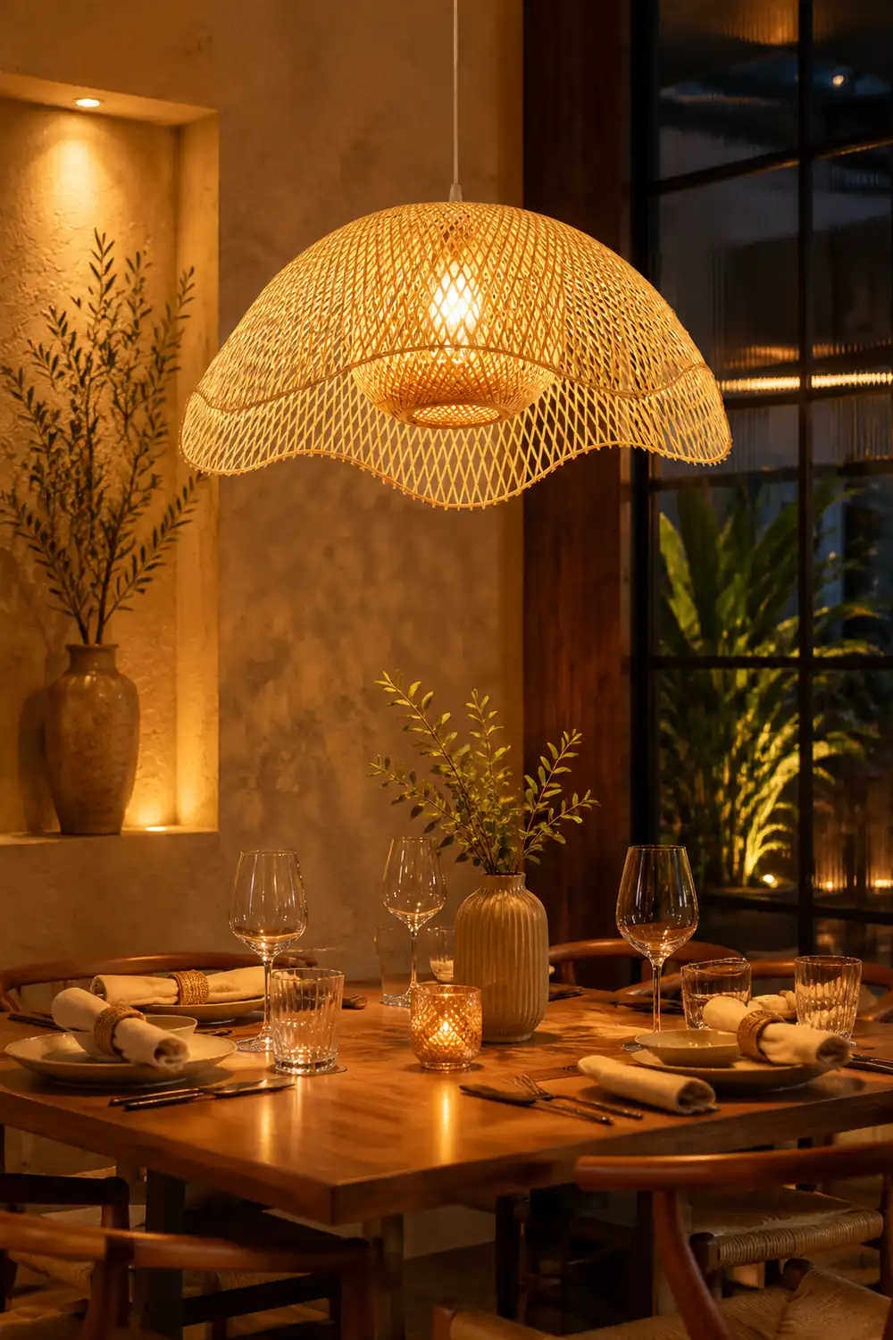 Bamboo Woven Hanging Lighting - Lumpaz