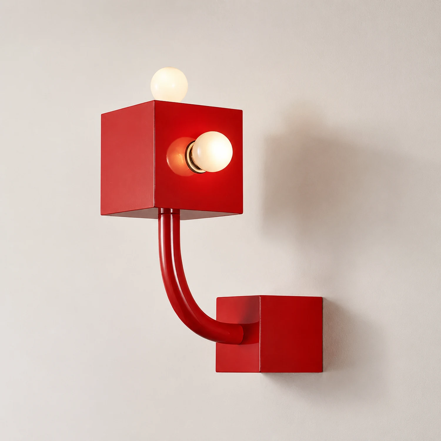 Red Cube Wall Lamp - Lumpaz
