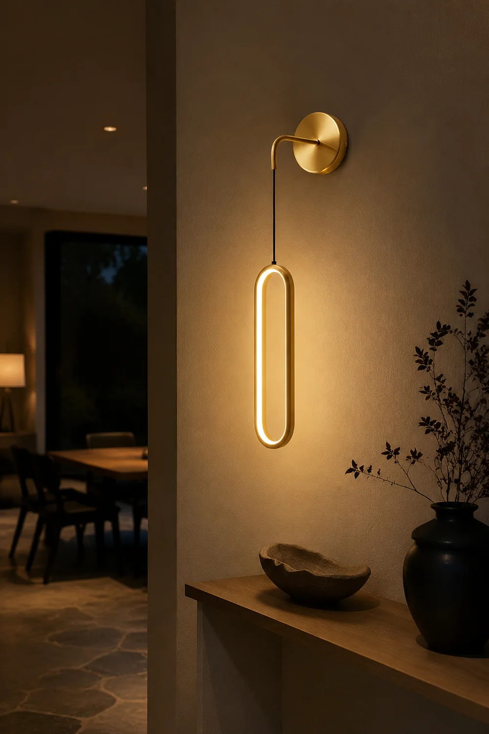 Oval LED Brass Wall Lamp - Lumpaz