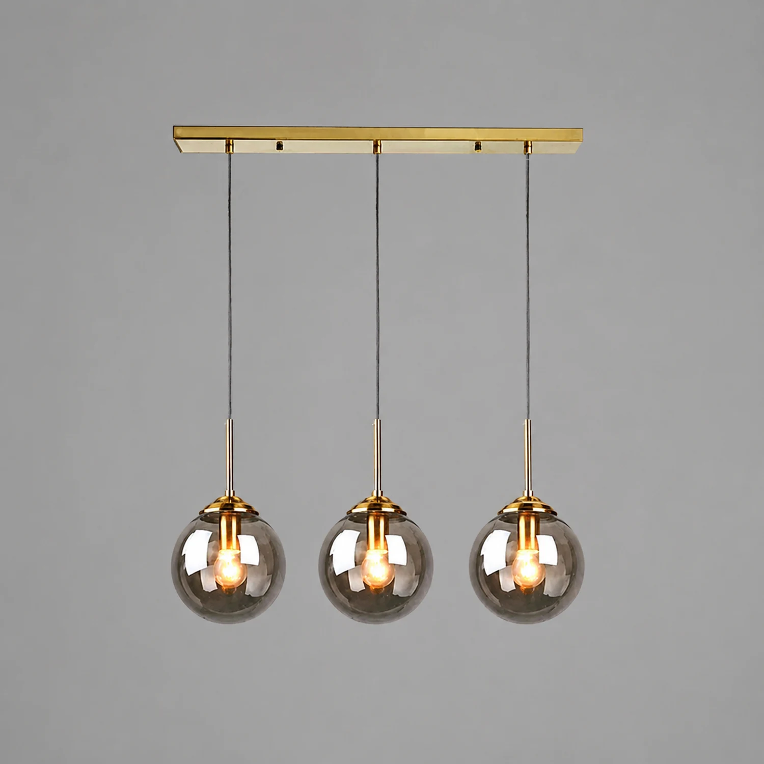 Valentina Modern LED Pendelleuchte Glaskugel, 3 Farben, Esstisch, Metall Glas - Lumpaz