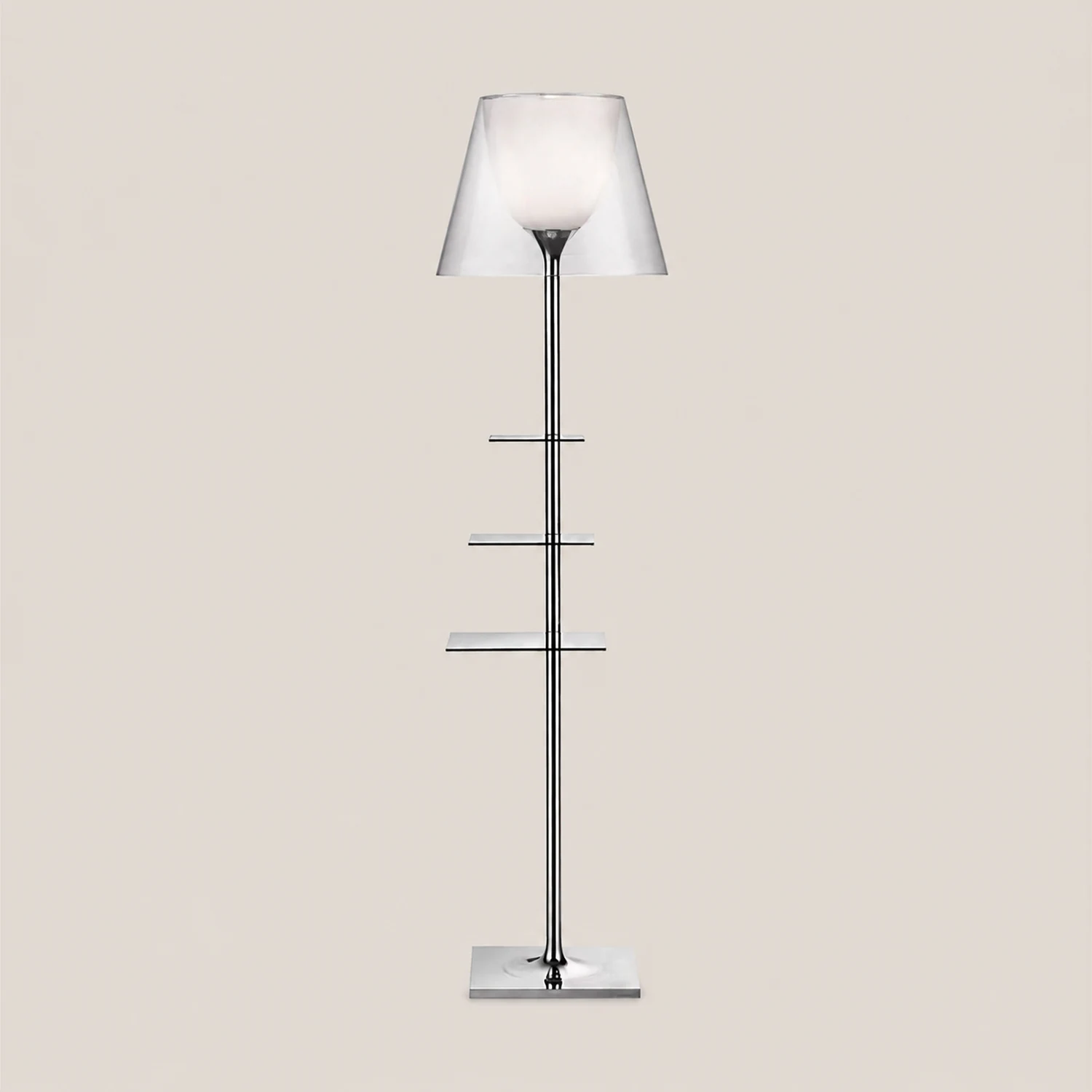 Chrome Prism Side Table Floor Lamp - Lumpaz