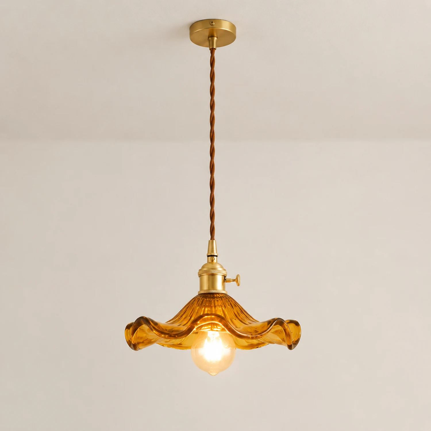 Stylish Hibiscus Flower Glass Pendant Light - Lumpaz