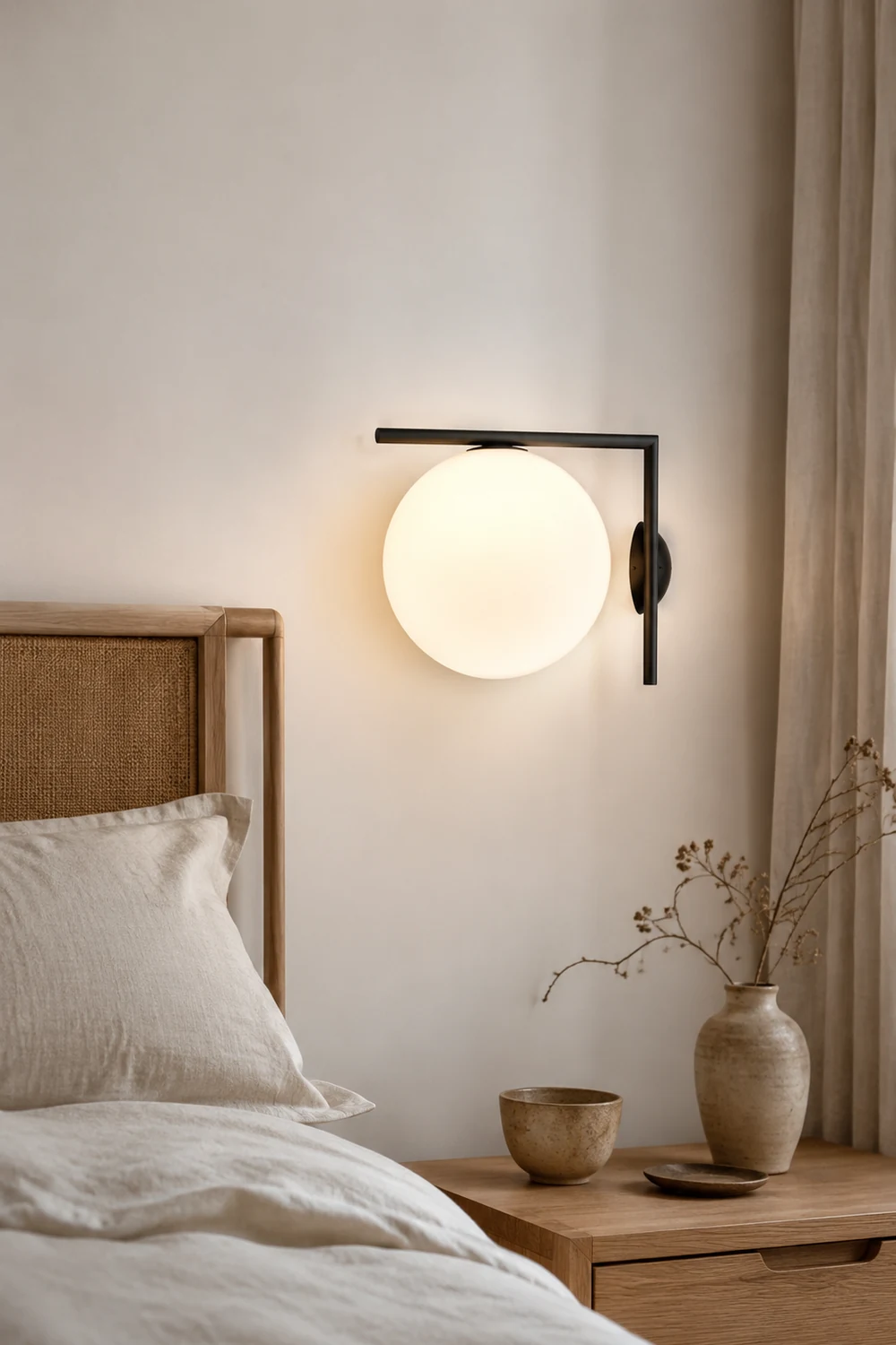 Blown Glass Opal Glass Wall Lamp - Lumpaz