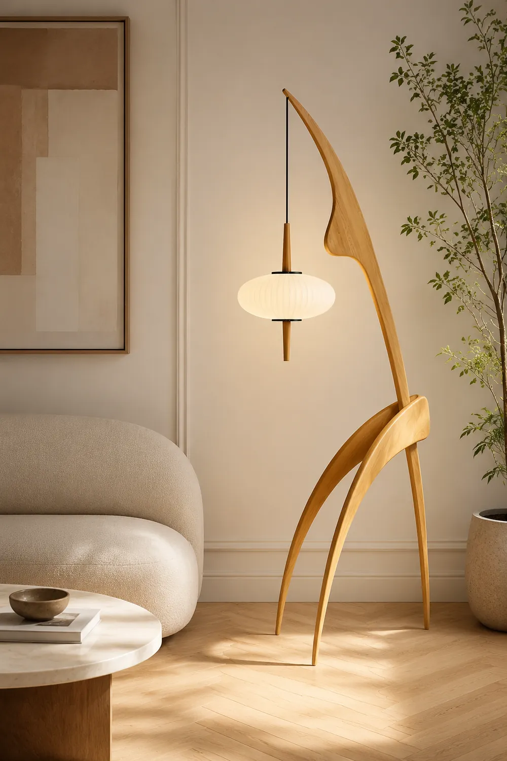 Mantis Wood Floor Lamp - Lumpaz