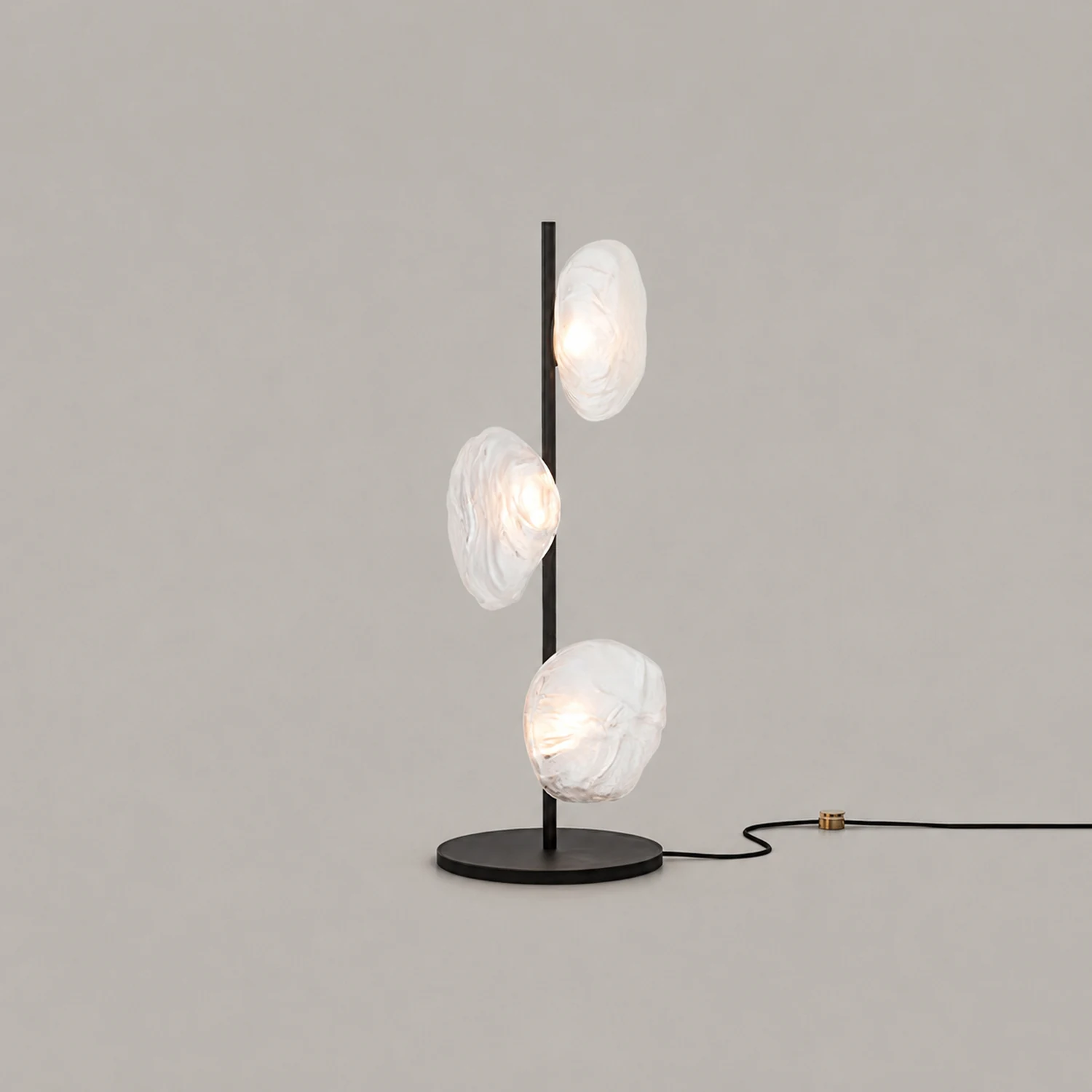 Byres Designer Unregelmäßige Metall/Keramik Tischlampe, Gold/Klar/Grau/Schwarz - Lumpaz