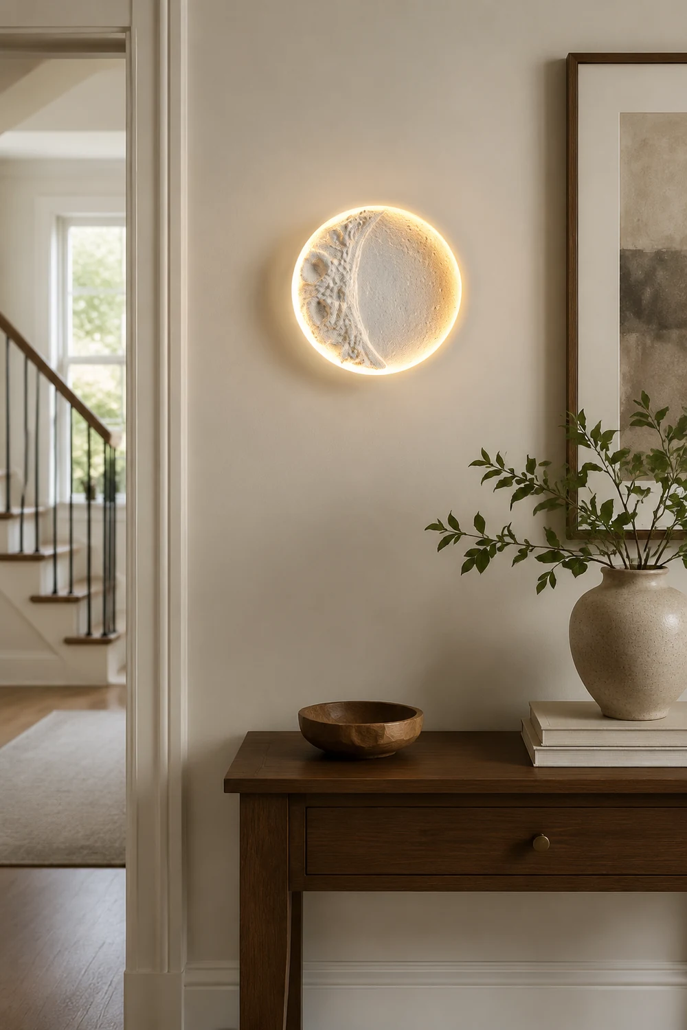 Gypsum Moon Wall Lamp - Lumpaz