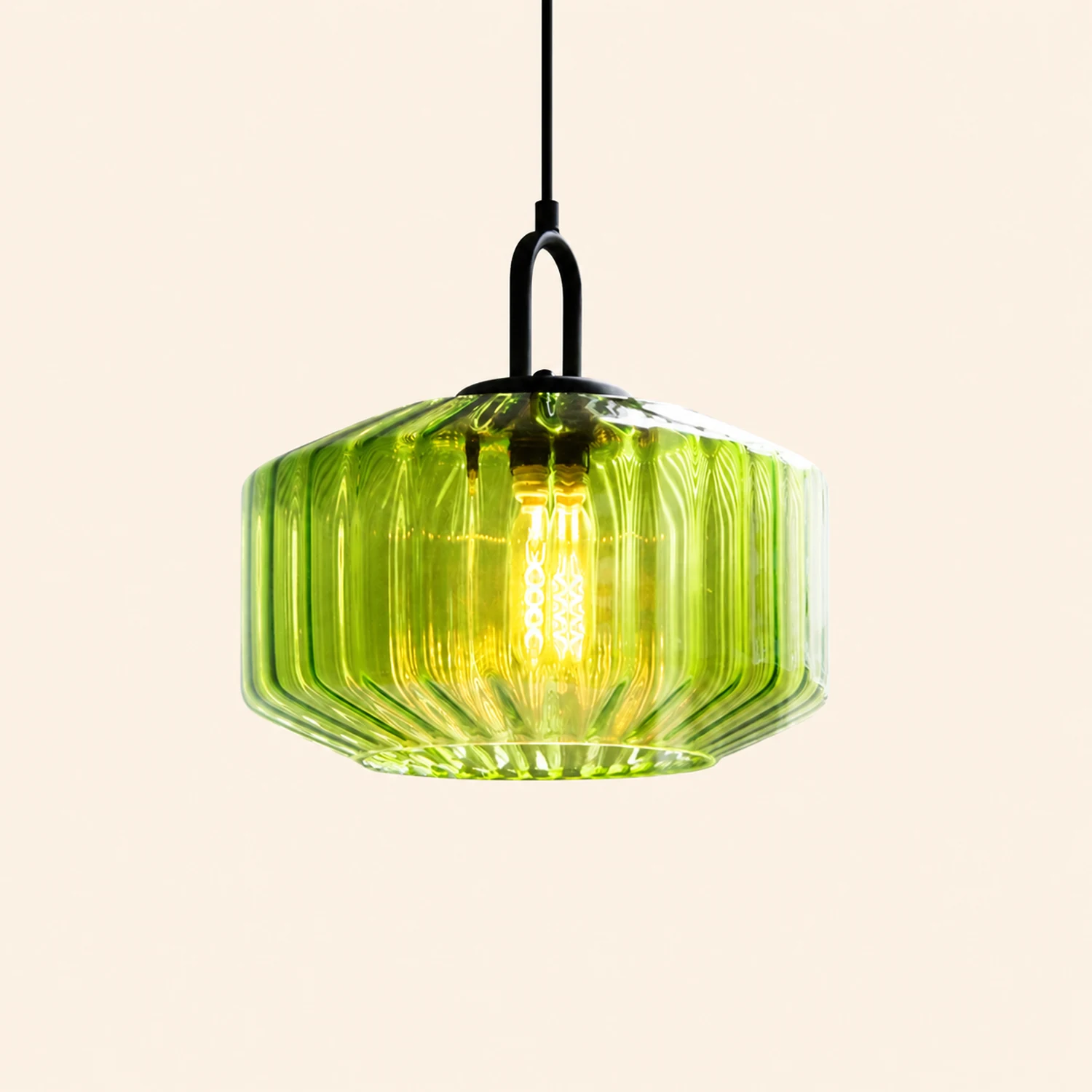 Mid Century Striped Glass Pendant Light - Lumpaz