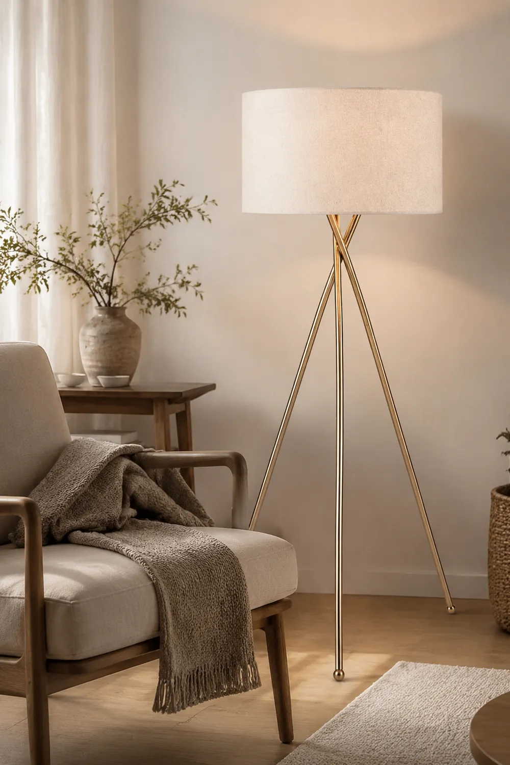 Alessio Minimalistische LED Steh/Tischlampe Weiß Schlafzimmer/Büros - Lumpaz