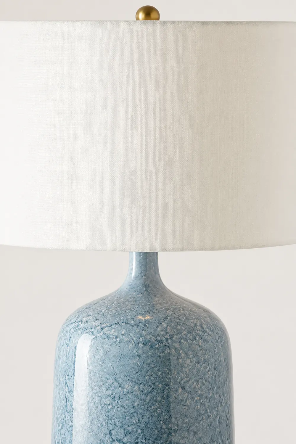 Sano Modern Minimalistisch LED Tischlampe Trommelform Blau Schlafzimmer Keramik&Textil 62CM Lang - Lumpaz