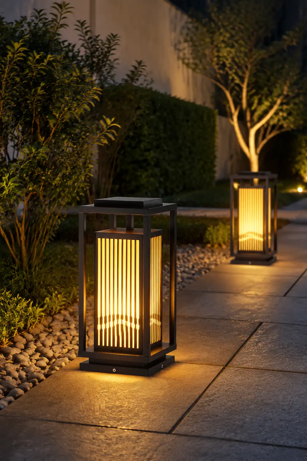 Modern Square Cage Garden Light - Lumpaz