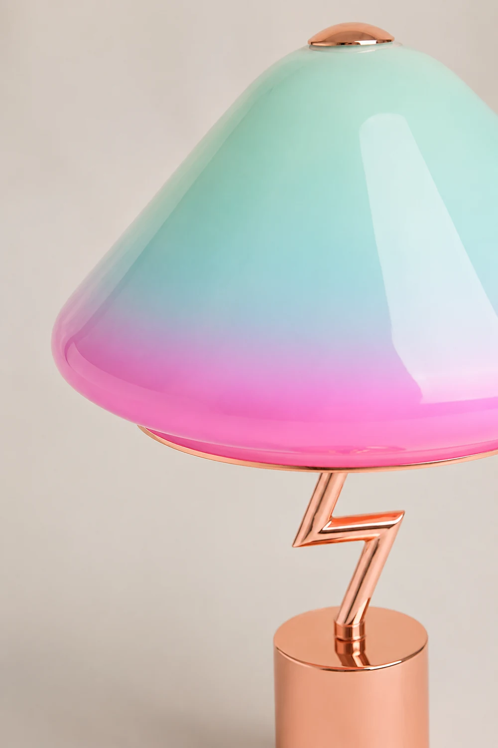 Morandi Modern Cute Mushroom Kinder Glas/Metall Tischlampe, Bunt - Lumpaz