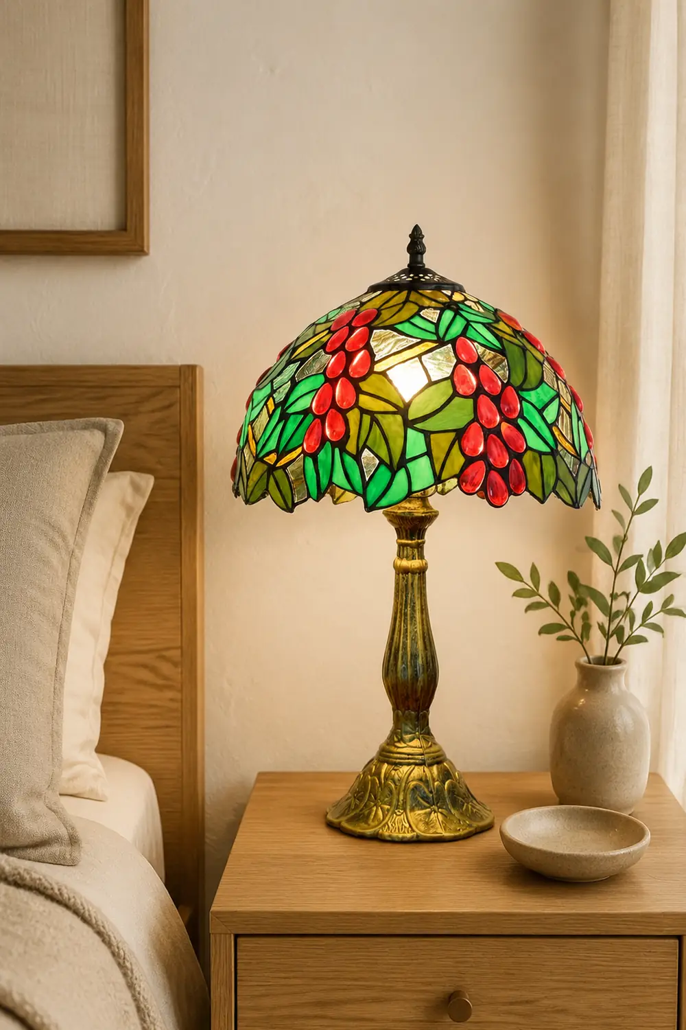 Alessio Design Bunt LED Tischlampe mit Kuppelschirm Wohn/Schlafzimmer Metall&Glas - Lumpaz