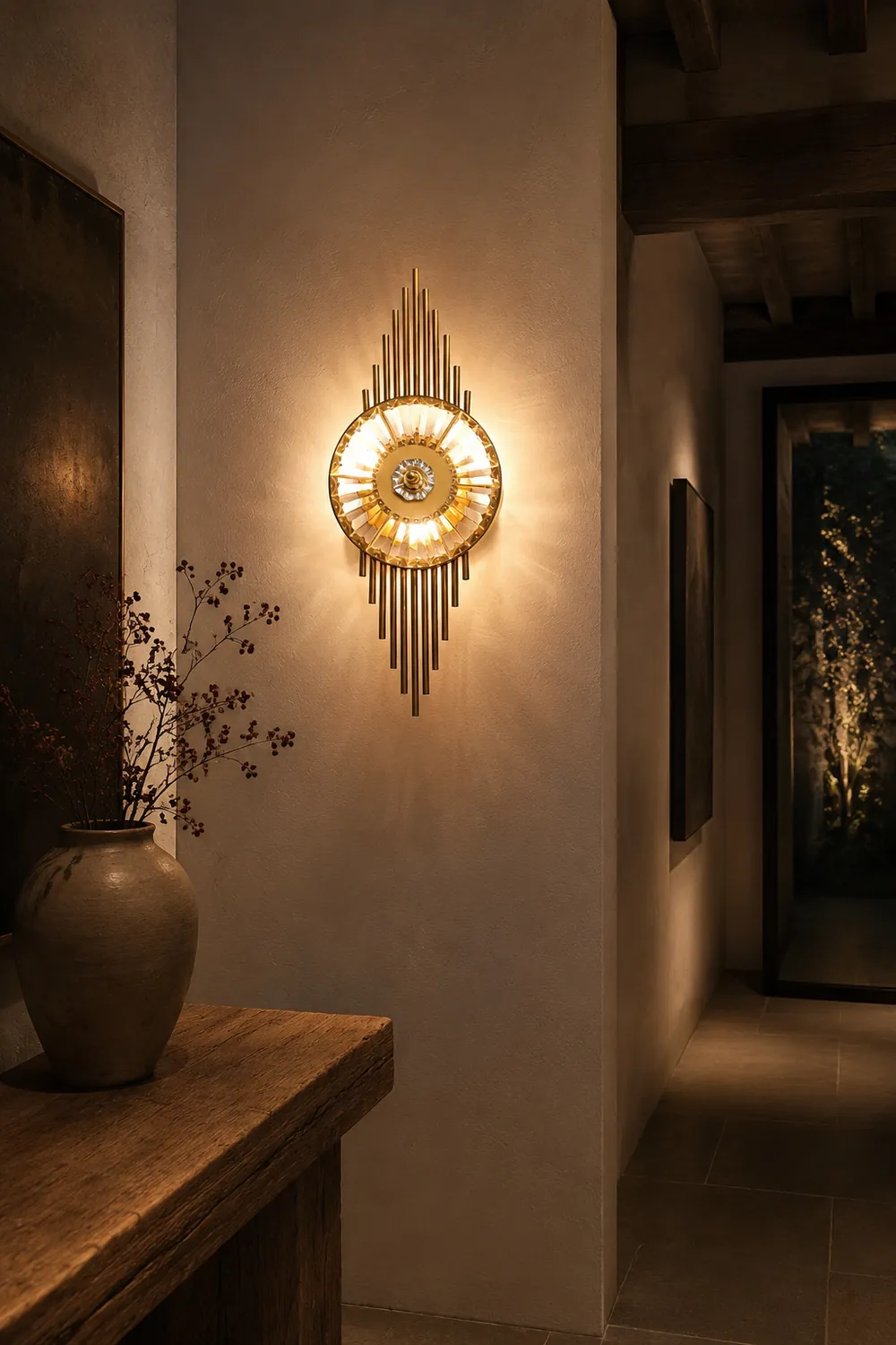 Crystal Gear Gold Wall Light - Lumpaz