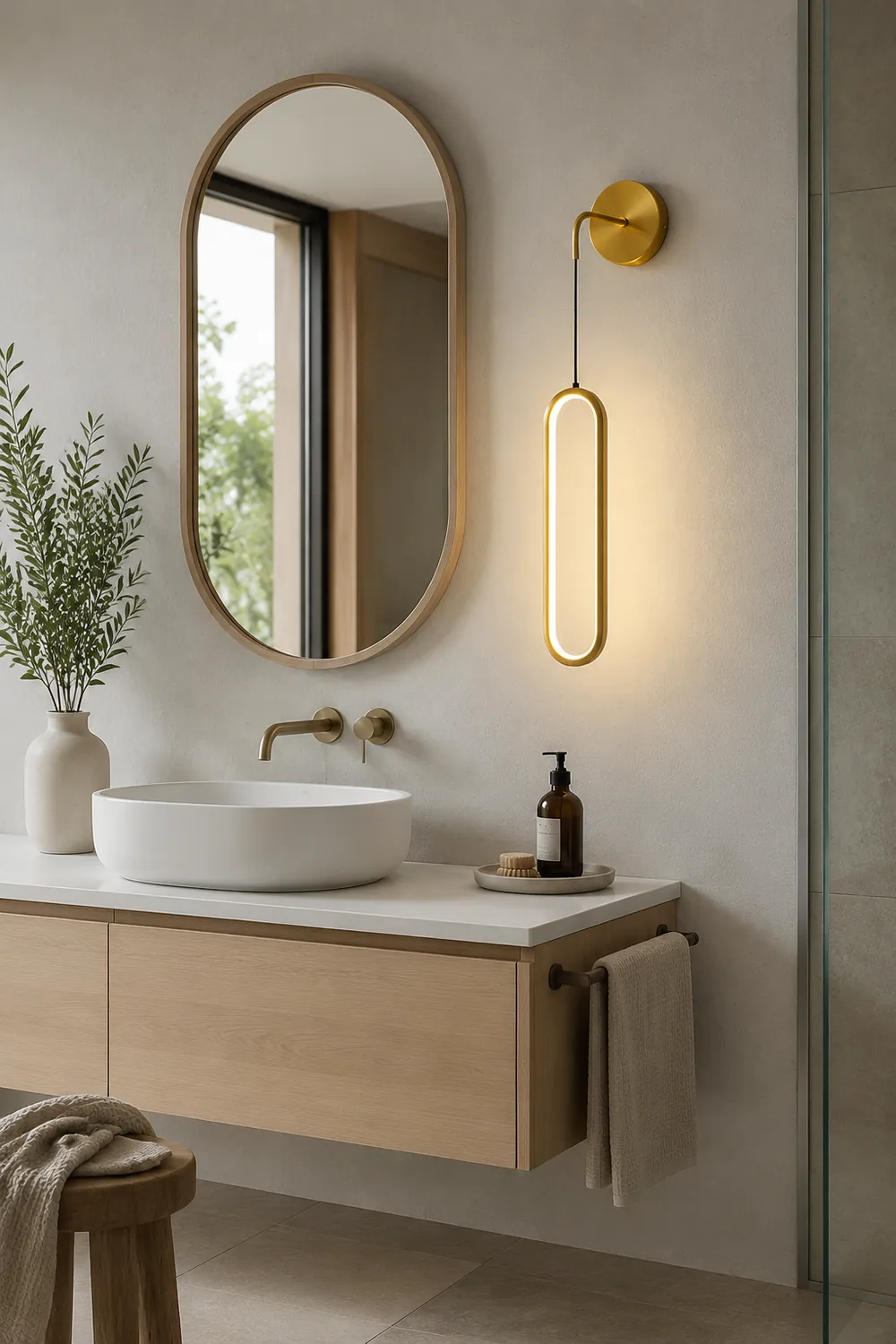 Oval LED Brass Wall Lamp - Lumpaz