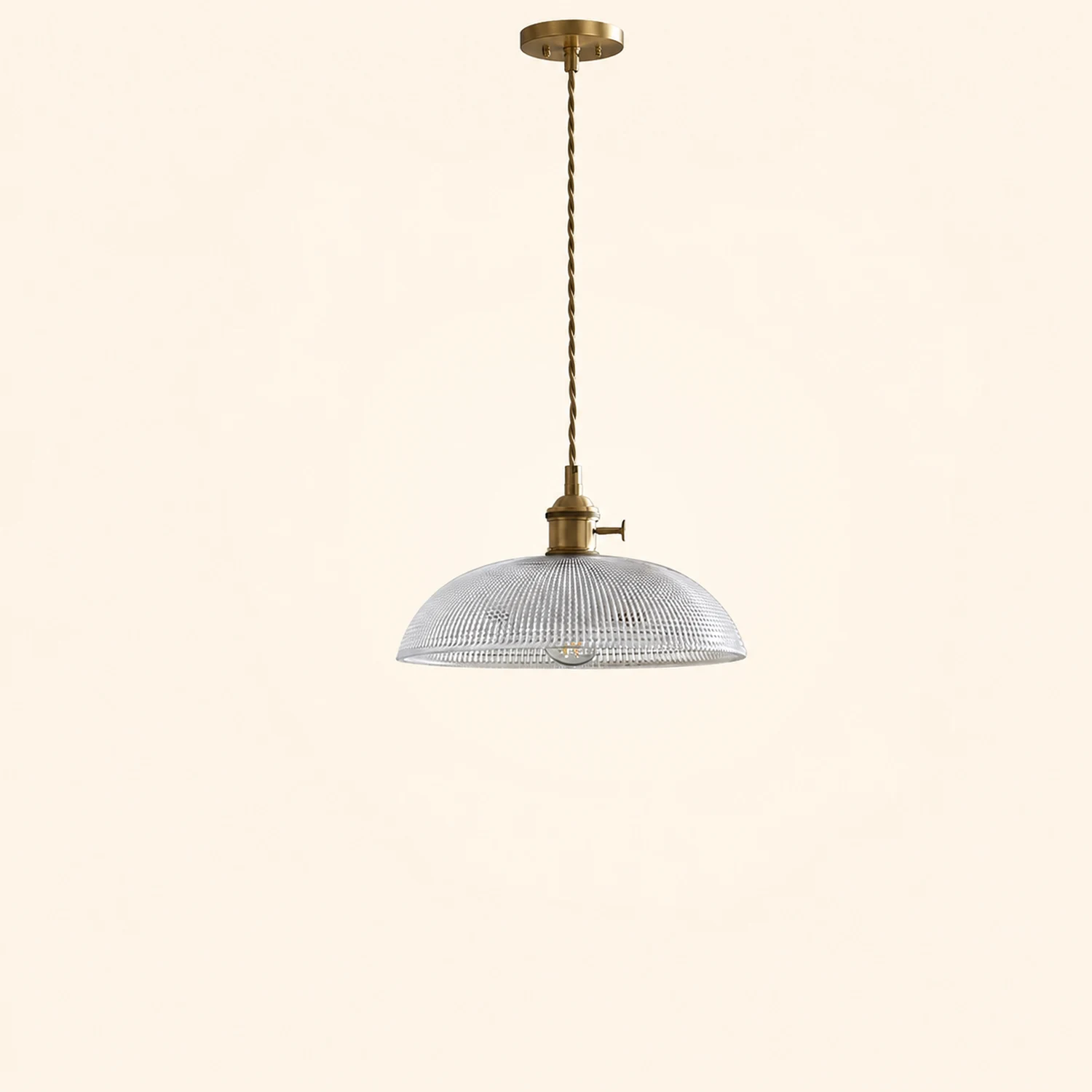 Vintage INS Glass Ribbed Pendant Light - Lumpaz
