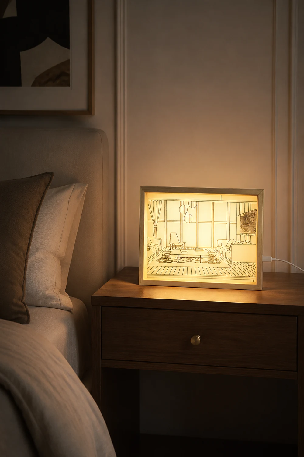 Illuminated Bedside Art Lamp - Lumpaz