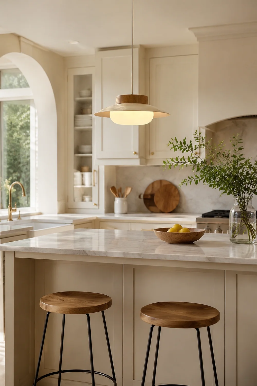 Cream Glutinous Rice Ball Bowl Pendant Light - Lumpaz