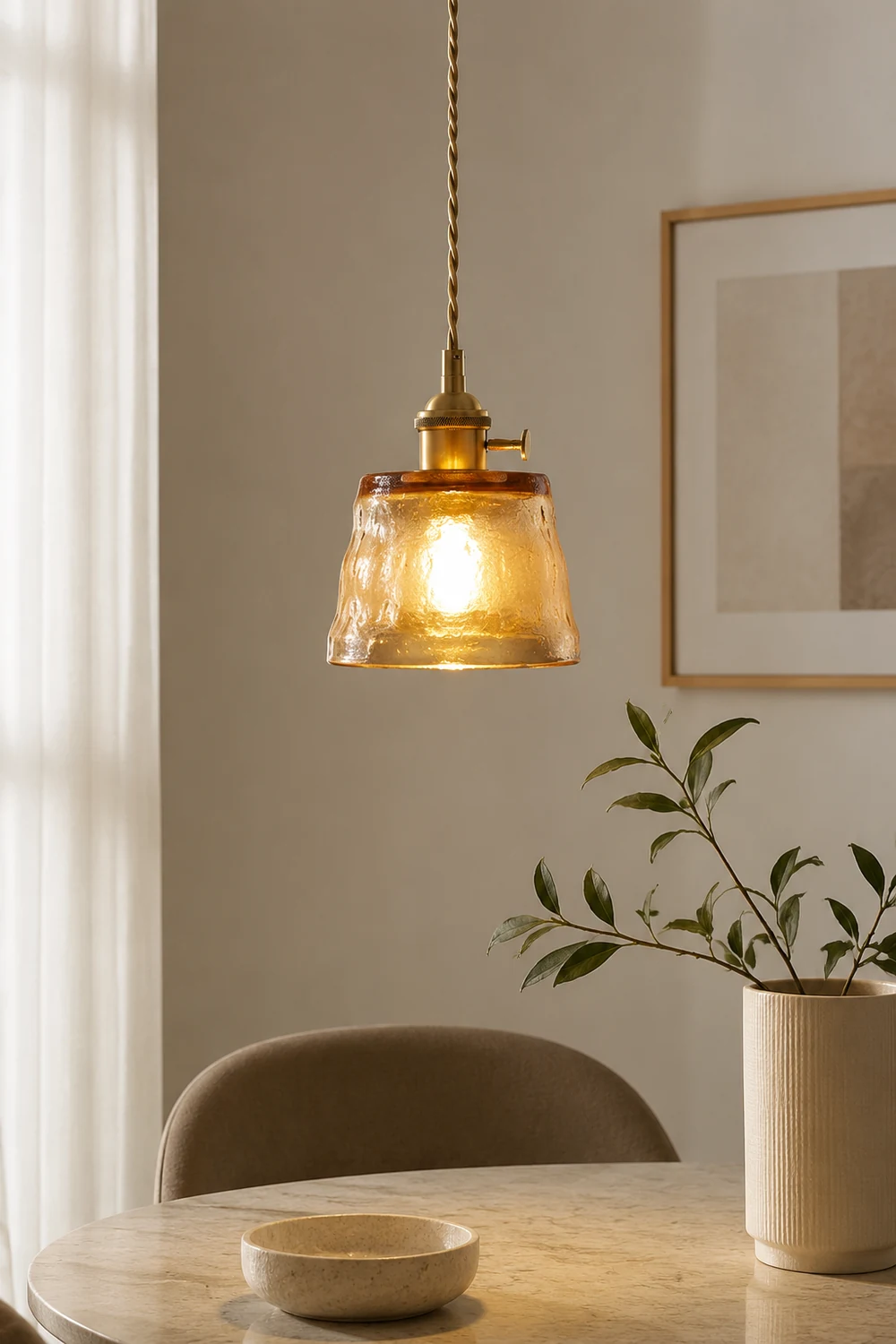 Modern Simple Cup Glass Pendant Lamp For Living Room - Lumpaz