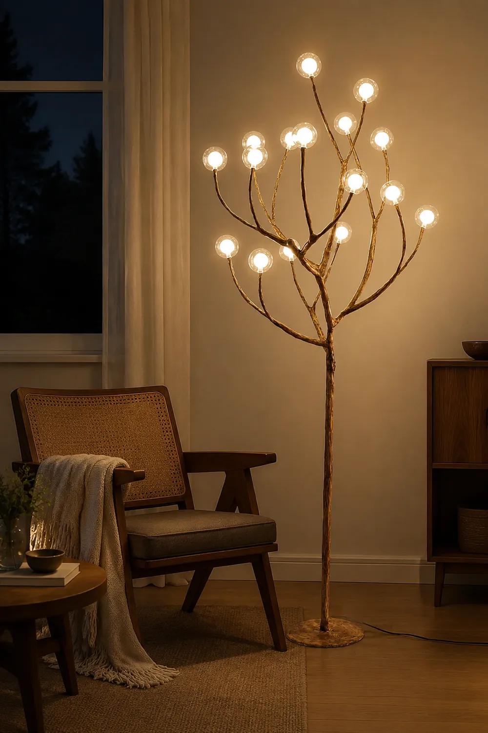 Imitation Wood Floor Lamp - Lumpaz