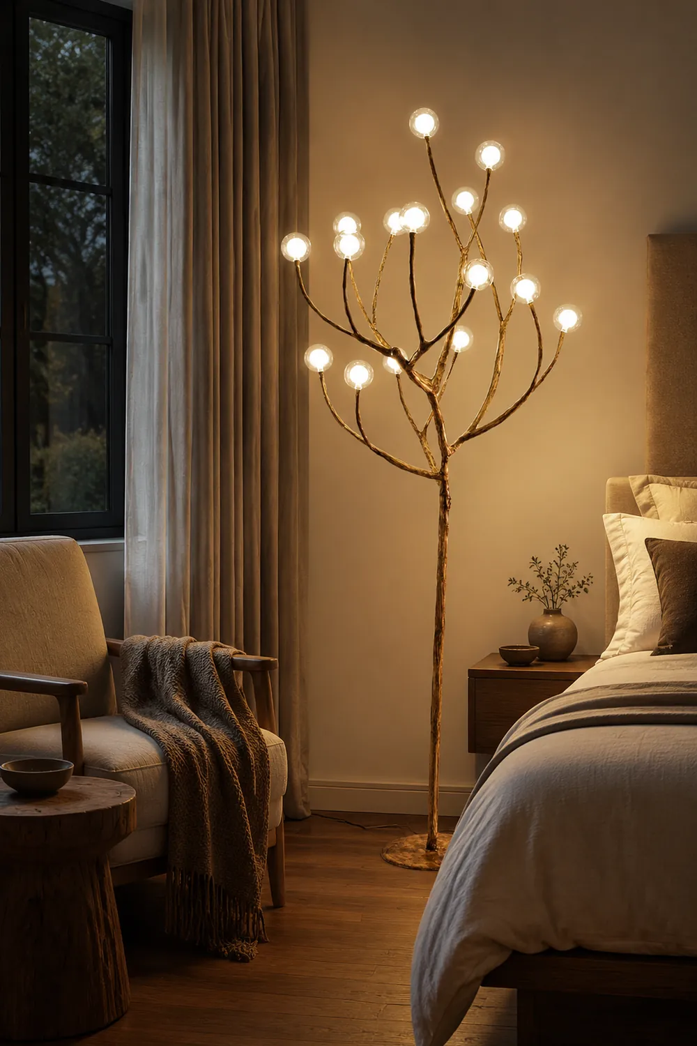 Imitation Wood Floor Lamp - Lumpaz