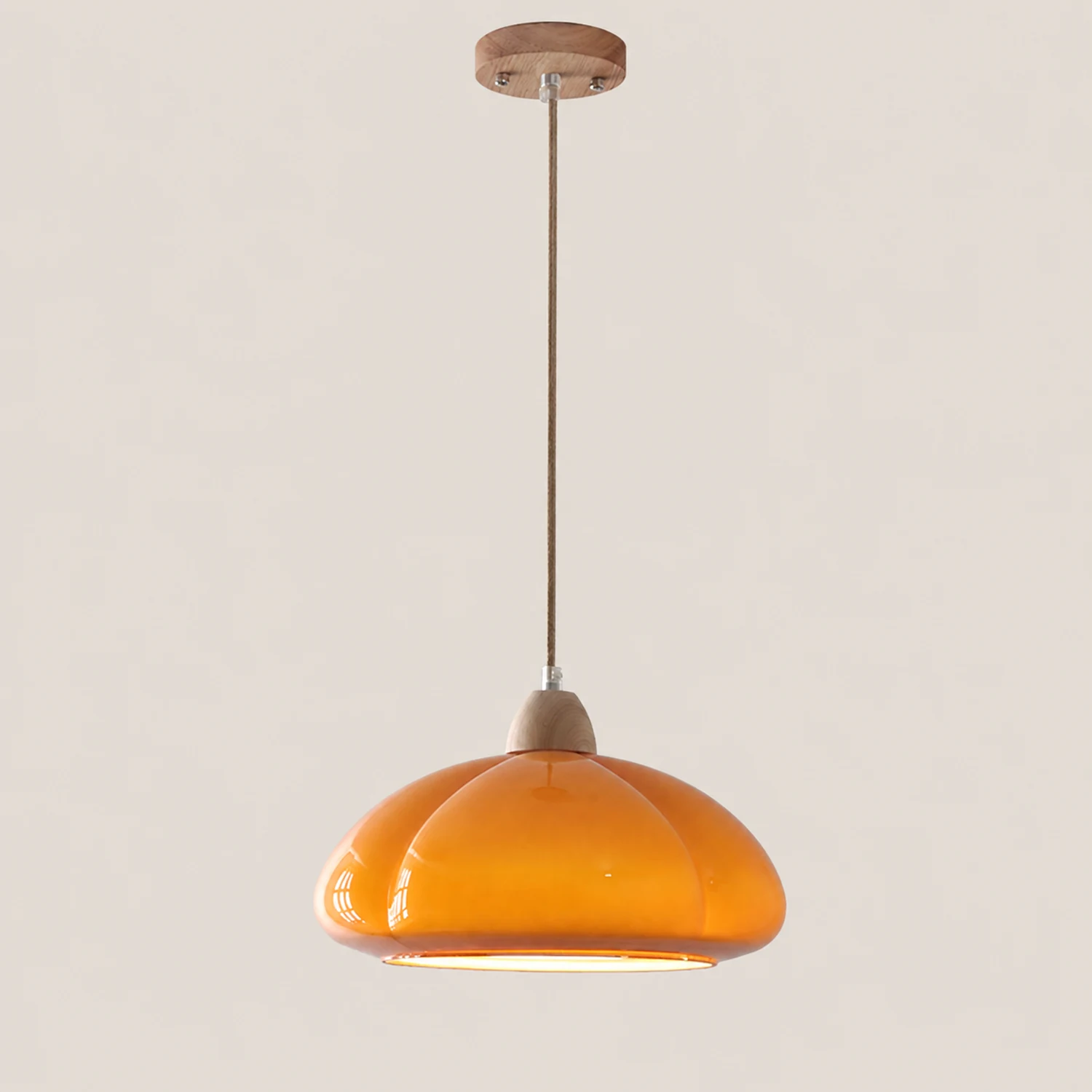Vintage Glass Pumpkin Pendant Light - Lumpaz