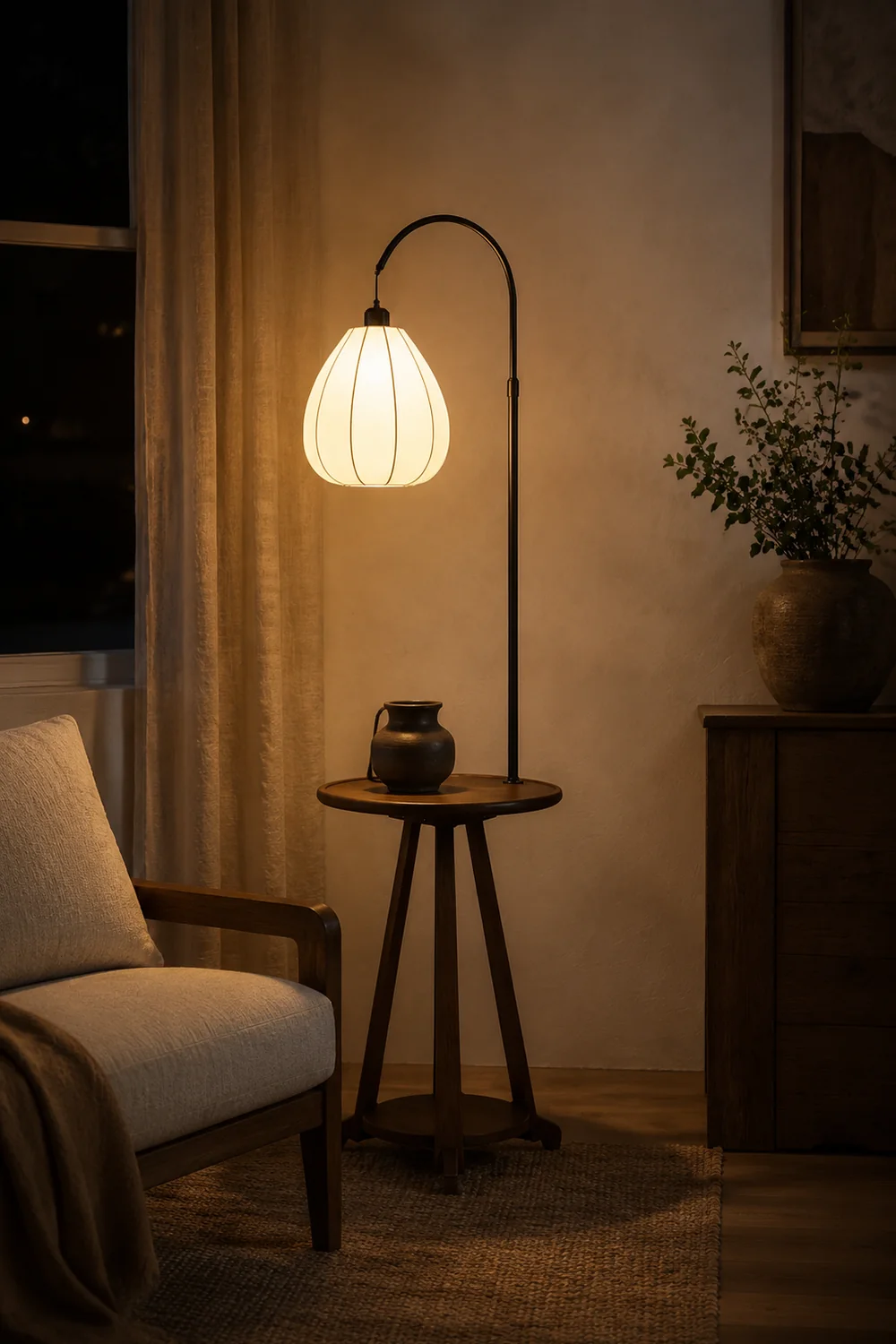 Arc Side Table Floor Lamp - Lumpaz