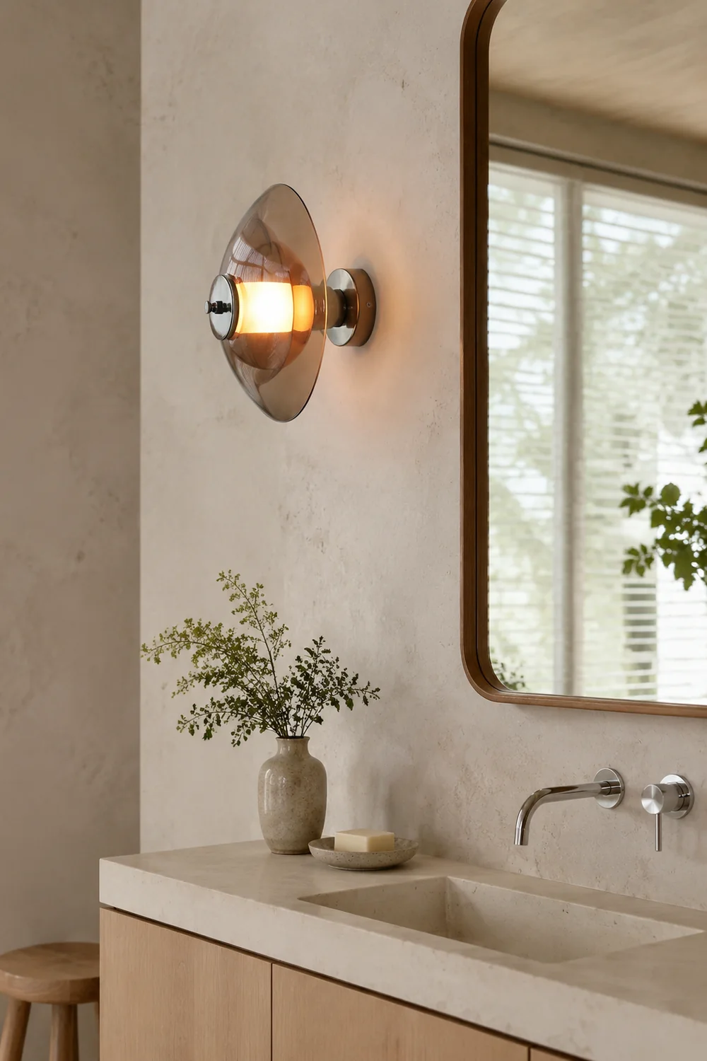 Flying Saucer Chrome Wall Light - Lumpaz