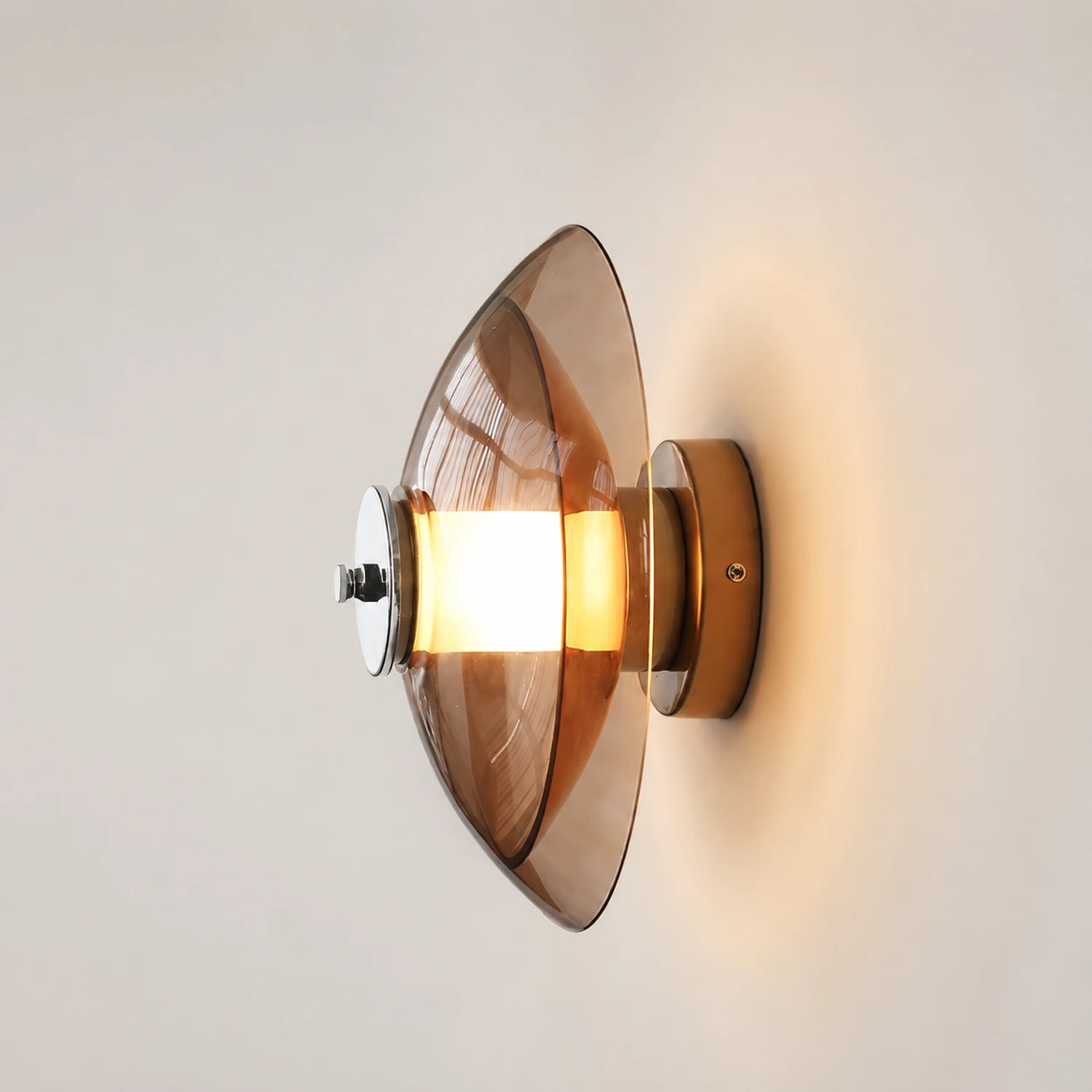 Flying Saucer Chrome Wall Light - Lumpaz