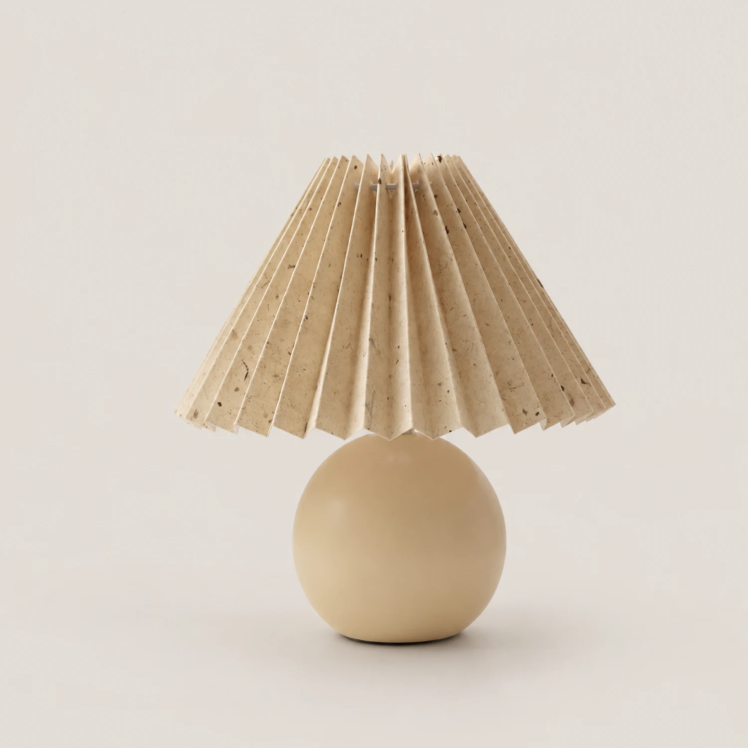 Ozawa Vintage Nachttischlampe, Creme/Beige/Weiß, Rattan/Holz/Keramik - Lumpaz