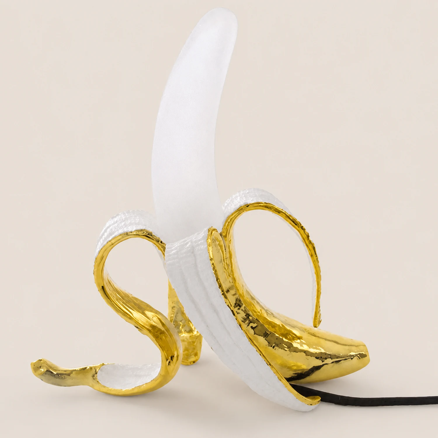 Celesta Creative Banana Resin/Glass Table Lamp, Yellow/Gold - Lumpaz