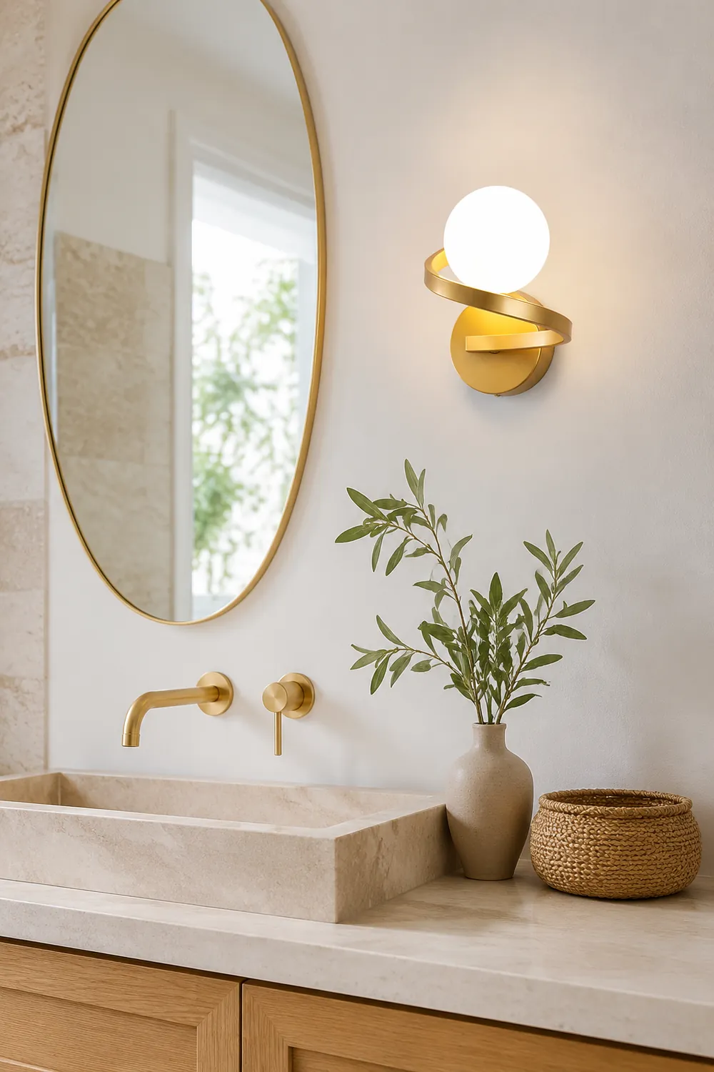 Curved Brass Wall Lamp - Lumpaz