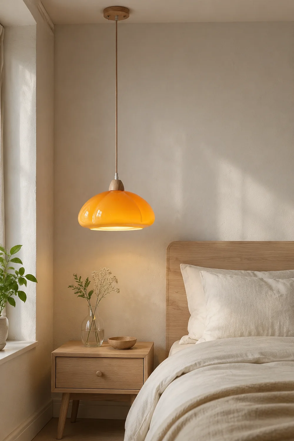 Vintage Glass Pumpkin Pendant Light - Lumpaz