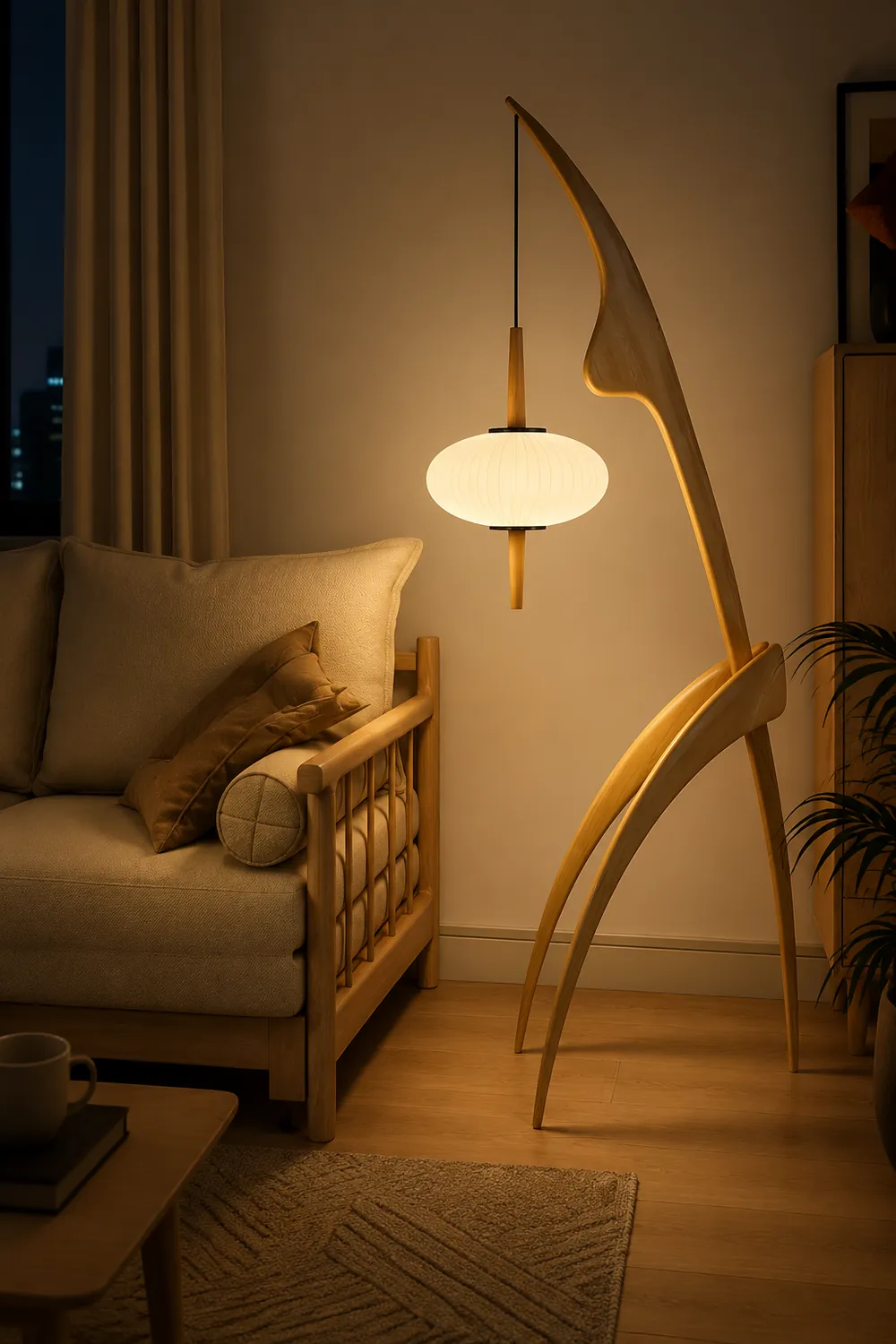 Mantis Wood Floor Lamp - Lumpaz