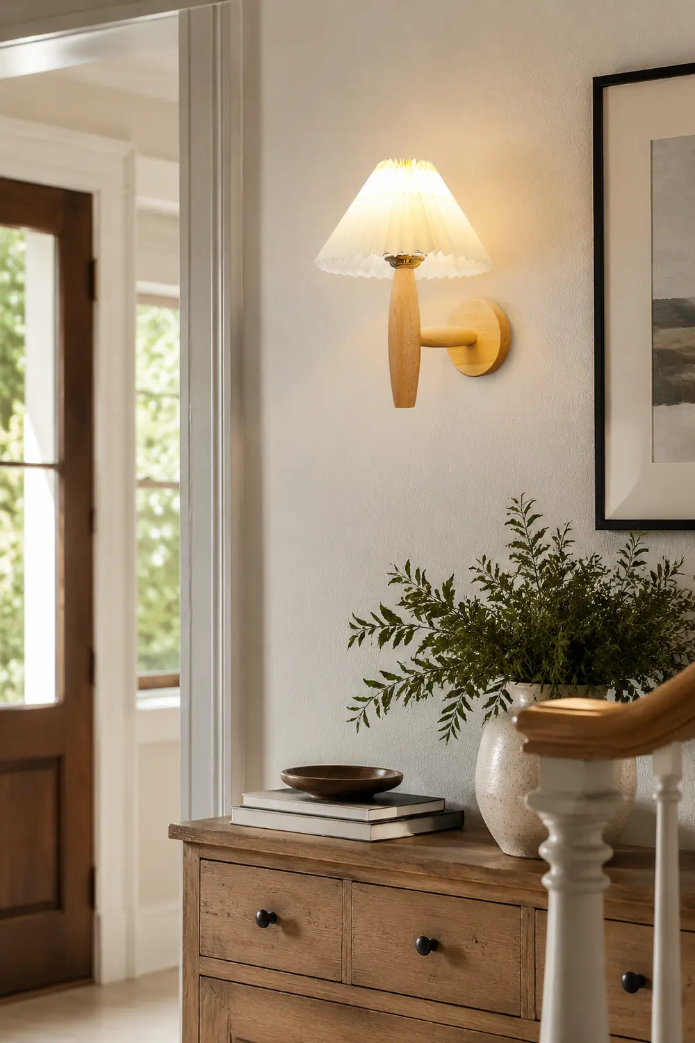 Oak Pleated Wall Light - Lumpaz