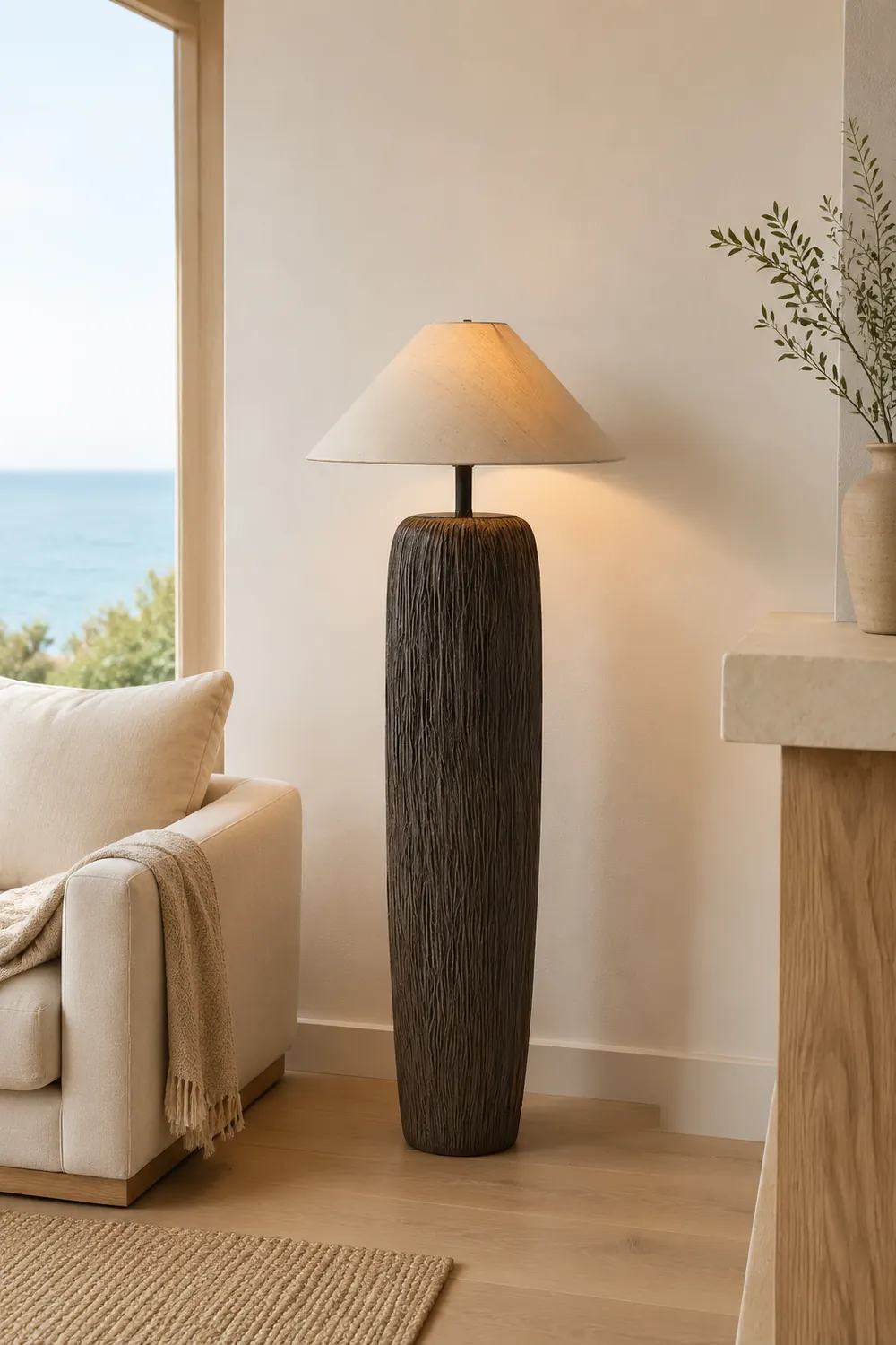 Weathered Wood Grain Floor Lamp - Lumpaz