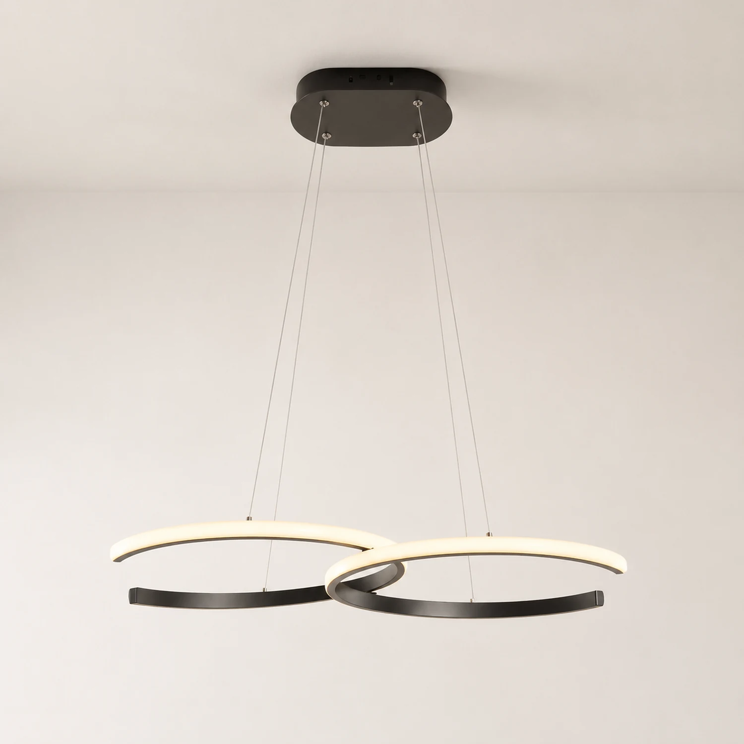 Nordlux LED Pendelleuchte Dimmbar Schwarz/Gold Doppel-C Wohnzimmer - Lumpaz