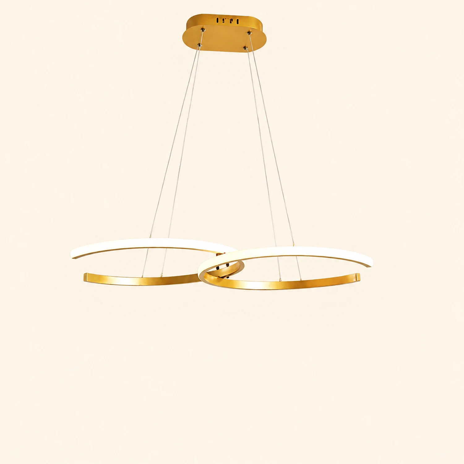 Nordlux LED Pendelleuchte Dimmbar Schwarz/Gold Doppel-C Wohnzimmer - Lumpaz