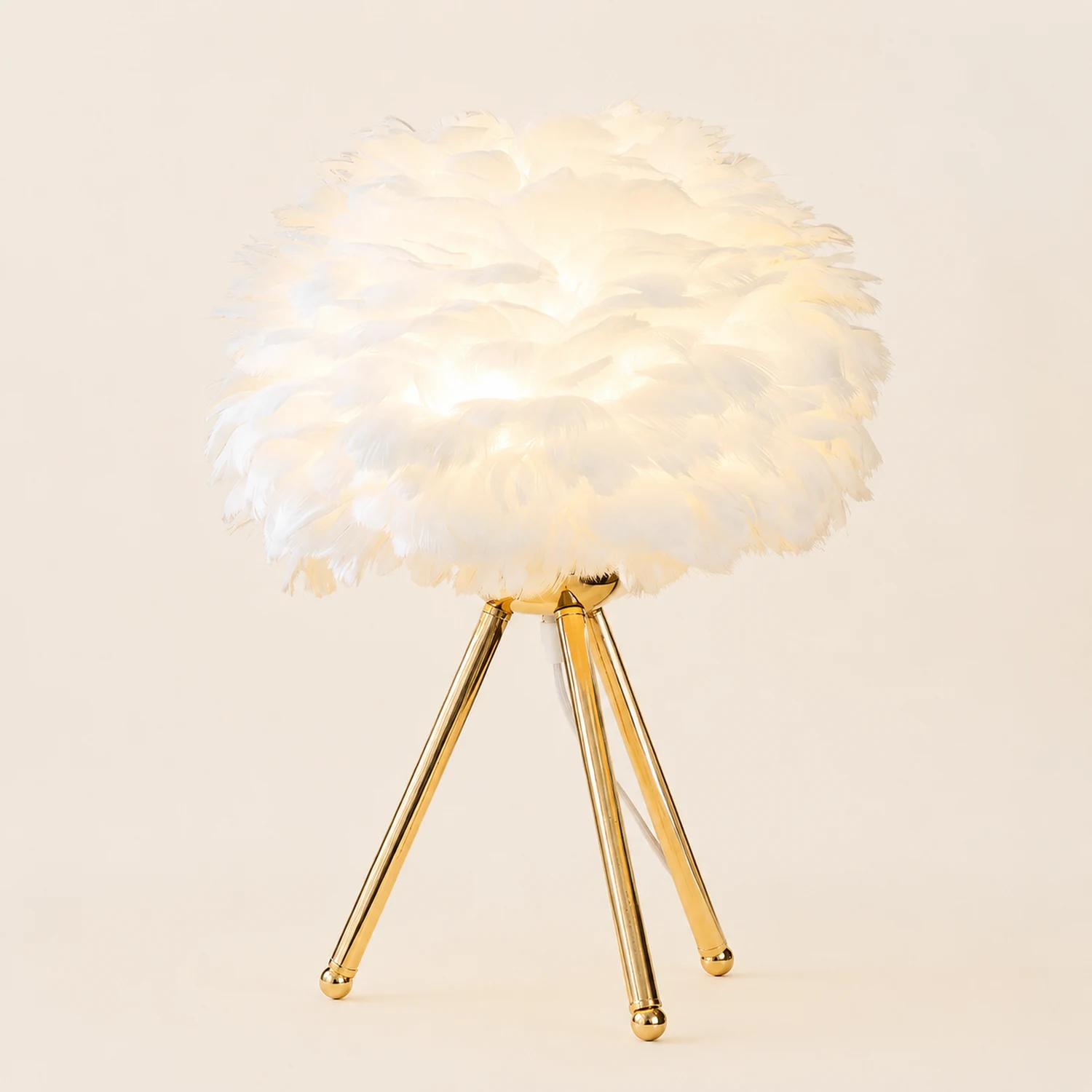 O'Moore Boho Design LED Stehlampe Weiß/Rosa/Grau/Dunkelrosa Wohn/Schlafzimmer Metall/Feder - Lumpaz